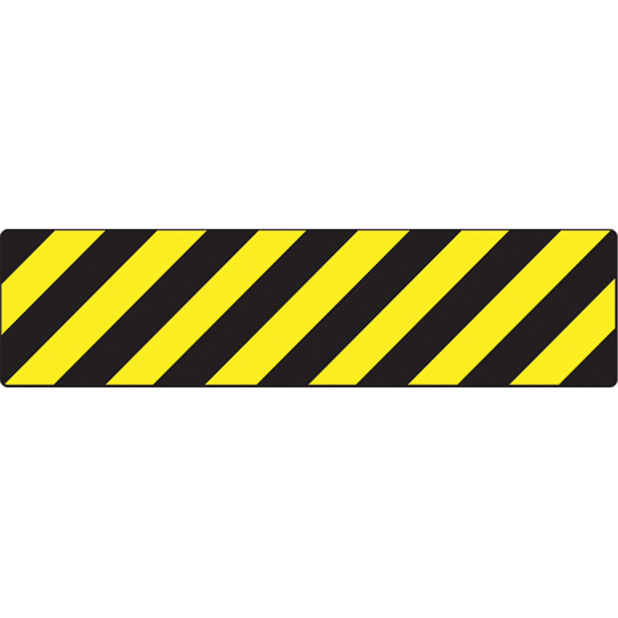 Enseignes rayées pour plancher Skid-GardMC, Rectangle, 24" lo x 6" la, Noir et jaune, Vinyle