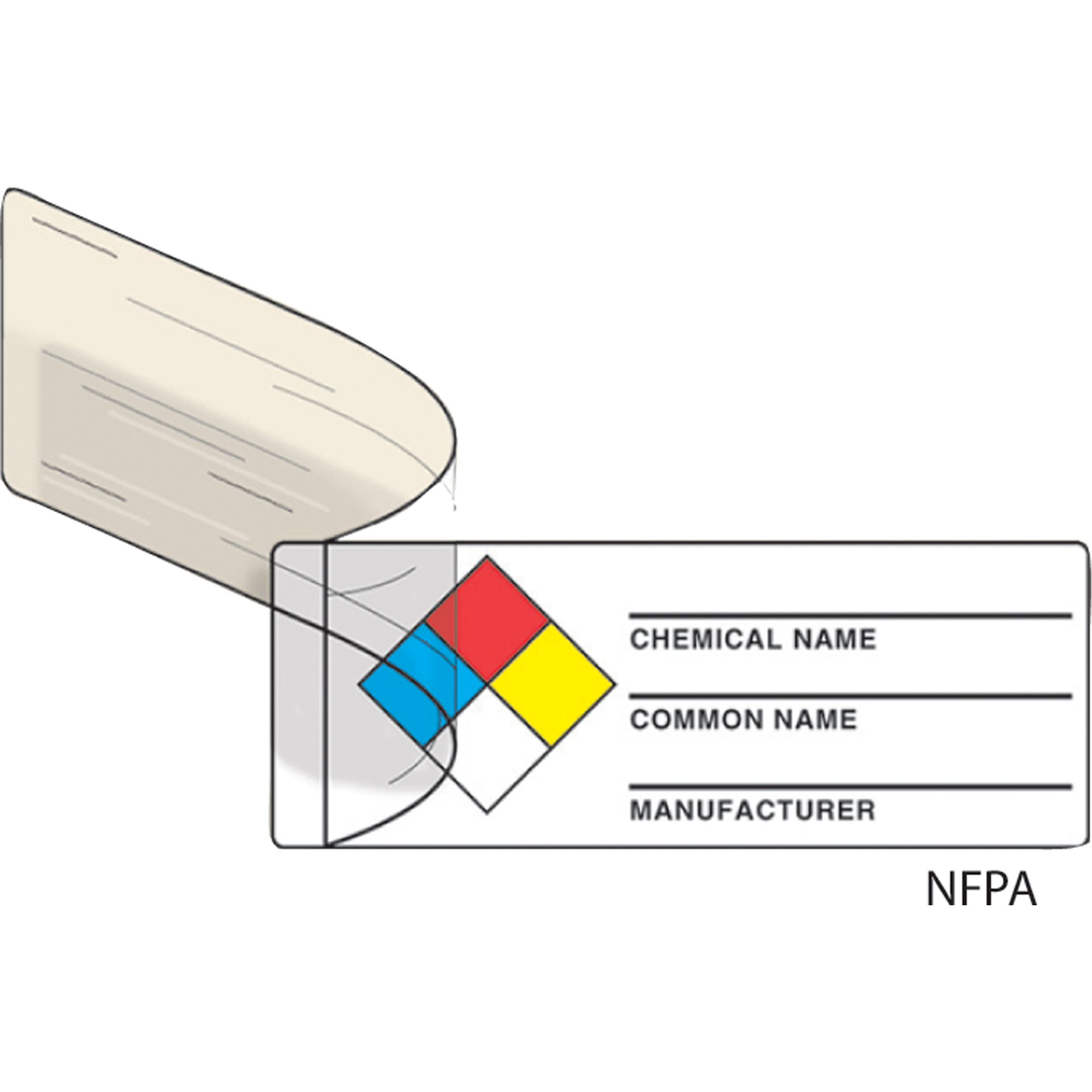 Étiquette de sécurité: étiquettes NFPA auto-pelliculable à losange identificateur, Vinyle, Feuille, 3" lo x 1" la