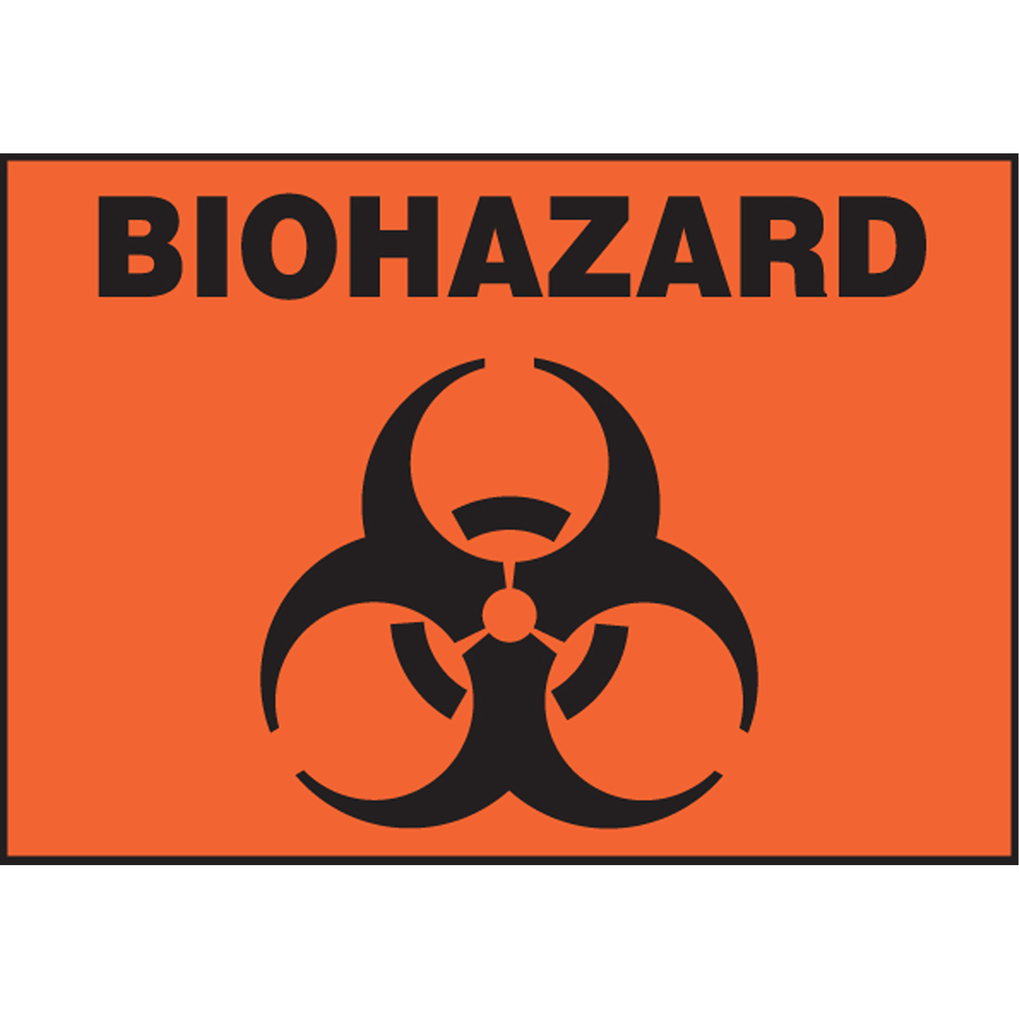 Étiquette de sécurité pour danger biologique, 3,5" x 5", Vinyle, Anglais avec pictogramme