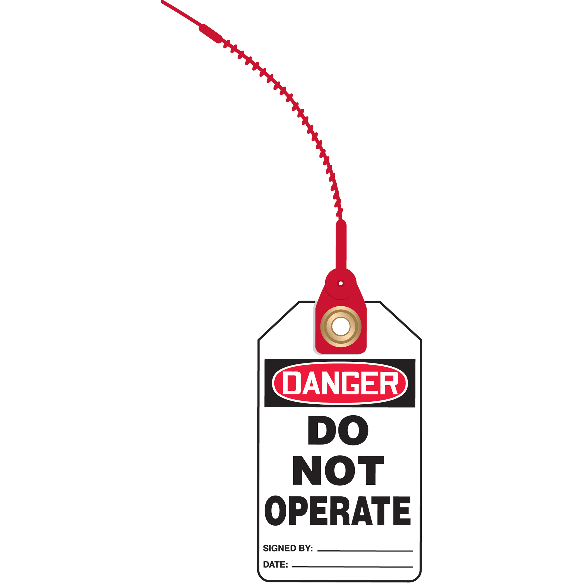Étiquette de verrouillage Loop 'N StrapMC, Plastique, 3-3/8" la x 5-7/8" h, Anglais