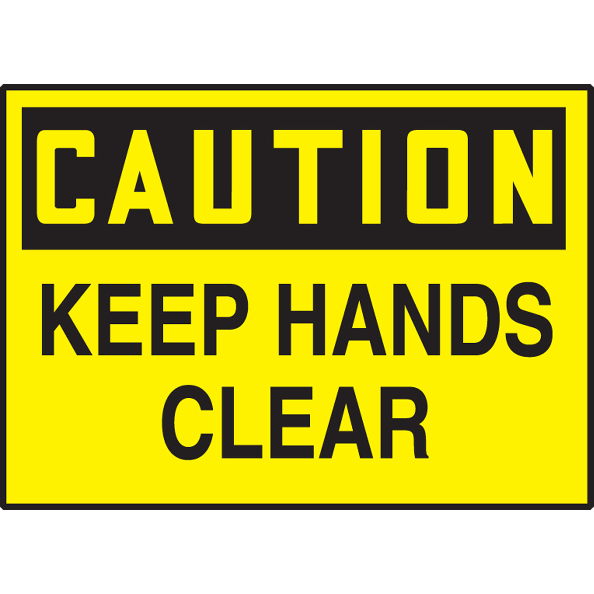 Étiquette « Keep Hands Clear », 3,5" x 5", Vinyle, Anglais