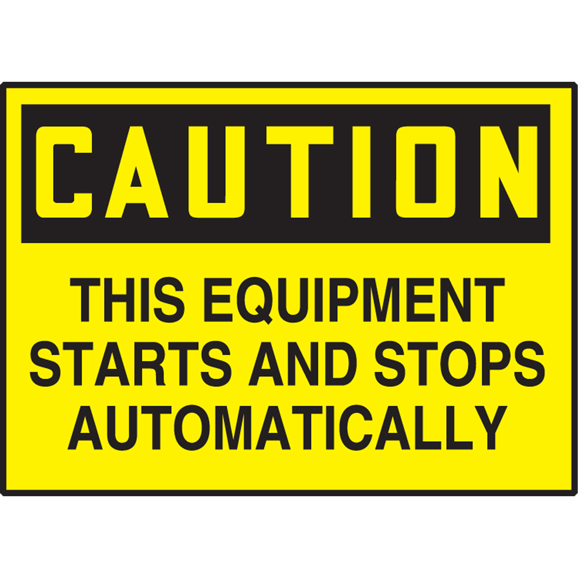 Étiquette « Starts & Stops Automatically », 3,5" x 5", Vinyle, Anglais