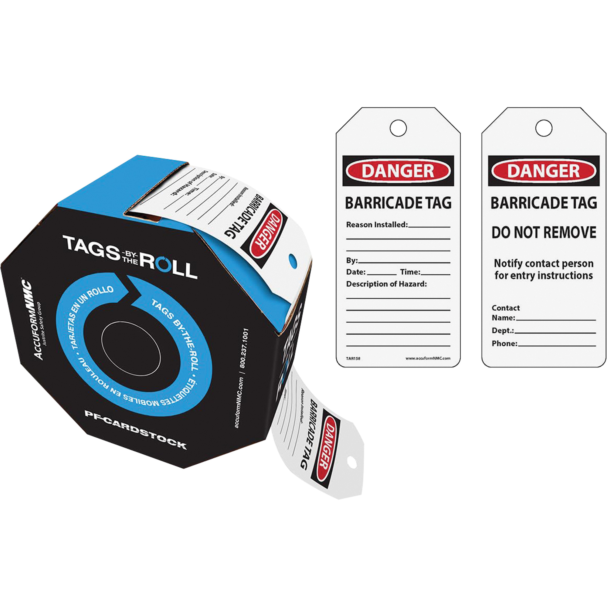 Étiquettes de danger pour barricade, Papier cartonné, 3" la x 6-1/4" h, Anglais