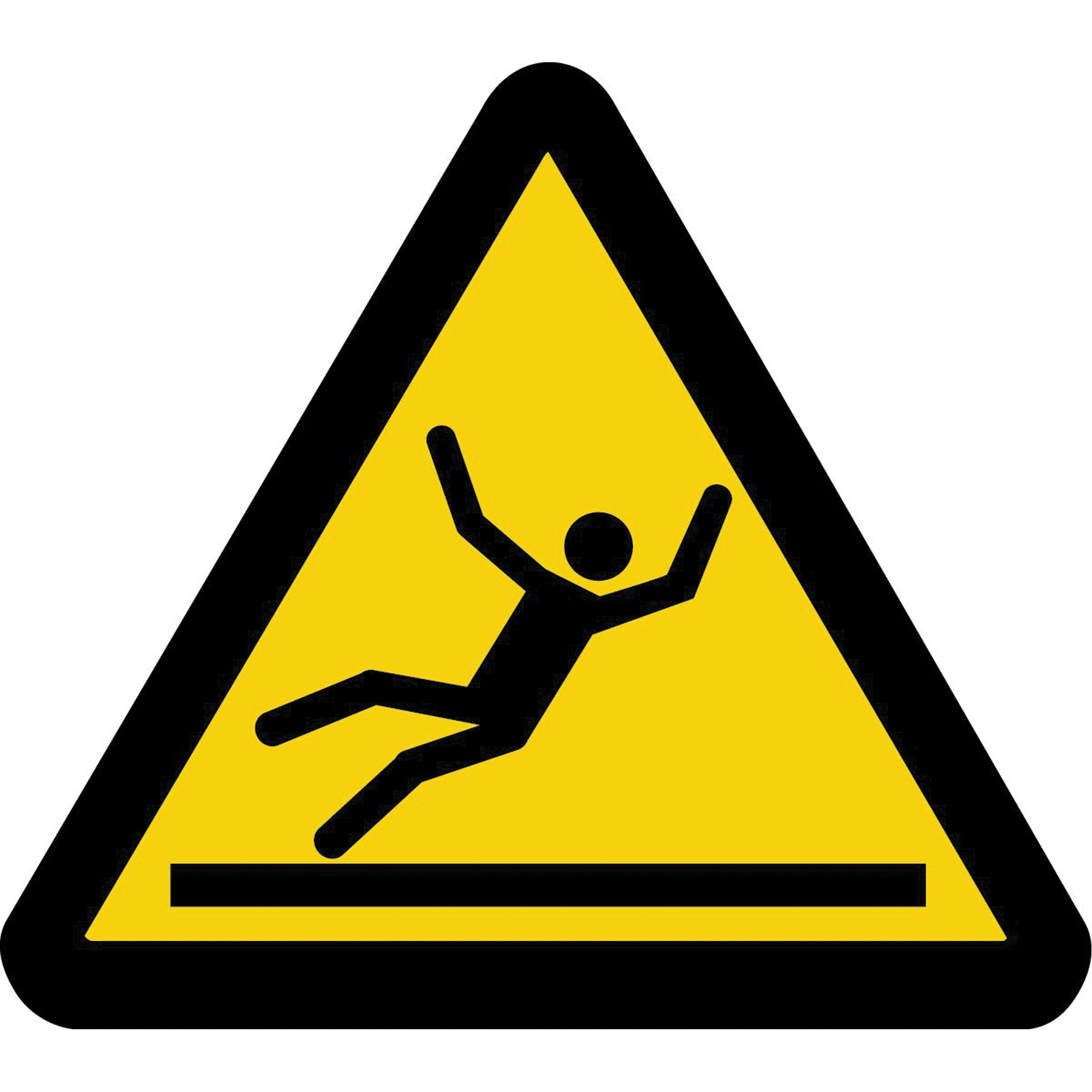 Étiquettes de sécurité avertissement ISO - danger de chute, 2" x 2", Vinyle, Pictogramme