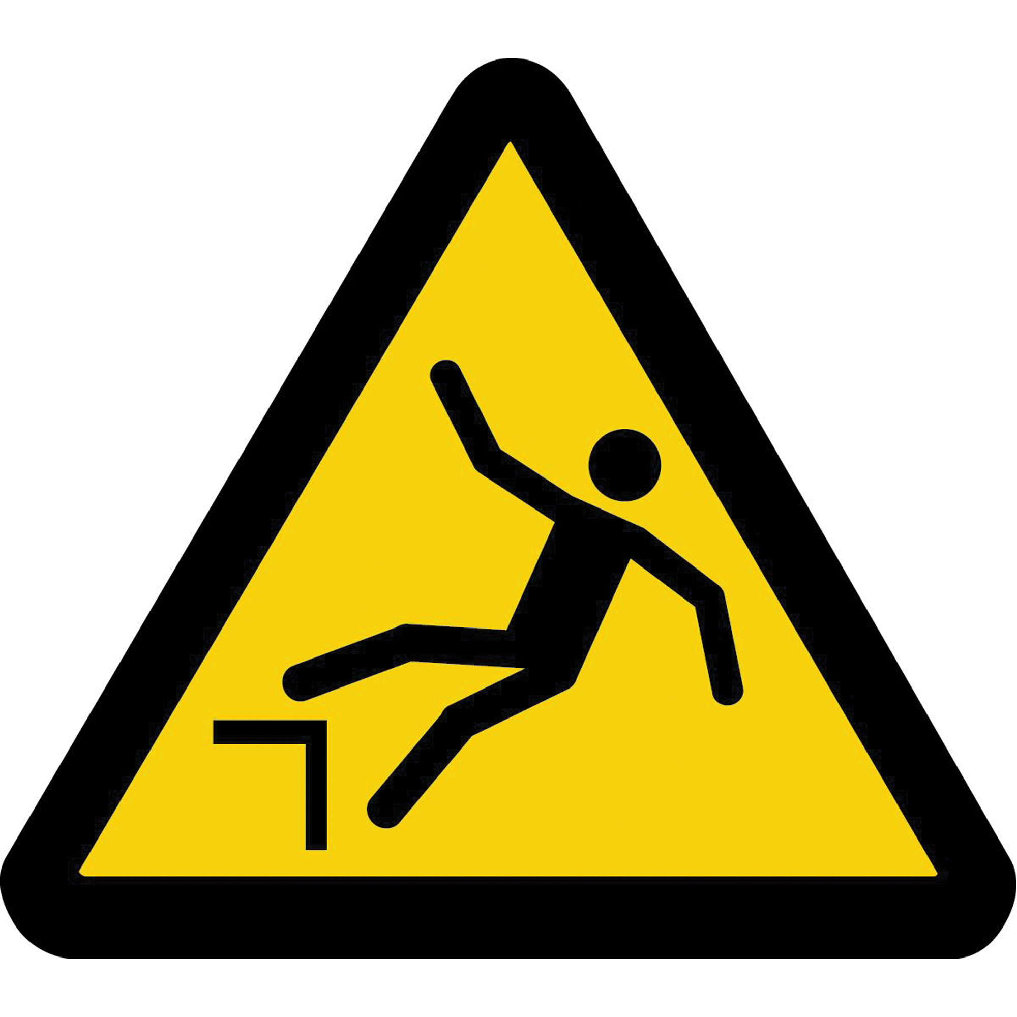 Étiquettes de sécurité avertissement ISO - danger de chute, 2" x 2", Vinyle, Pictogramme
