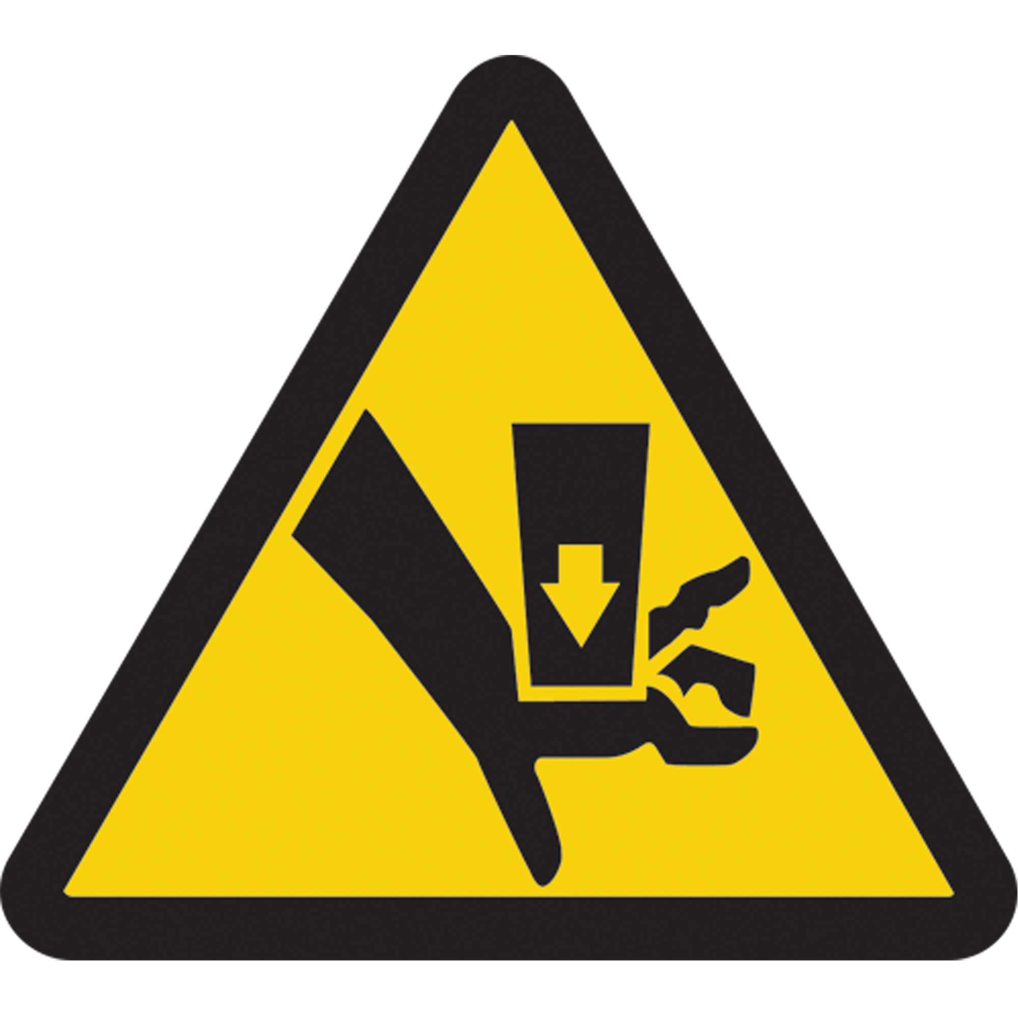 Étiquettes de sécurité avertissement ISO - danger d'écrasement, 4" x 4", Vinyle, Pictogramme
