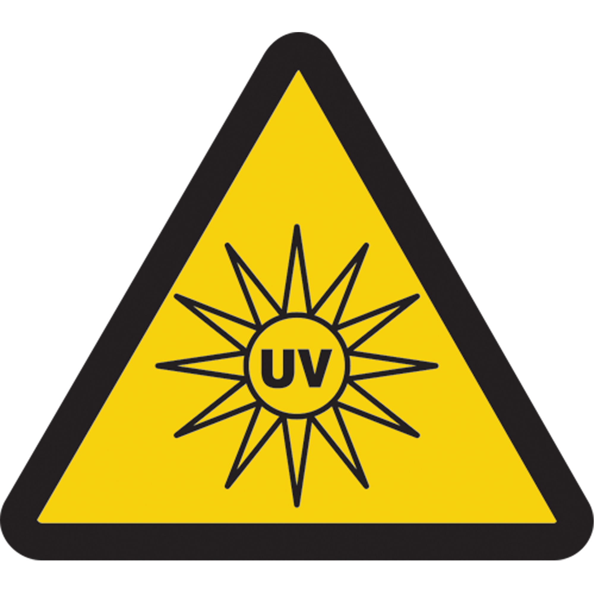 Étiquettes de sécurité avertissement ISO - éclairage UV, 2" x 2", Vinyle, Pictogramme