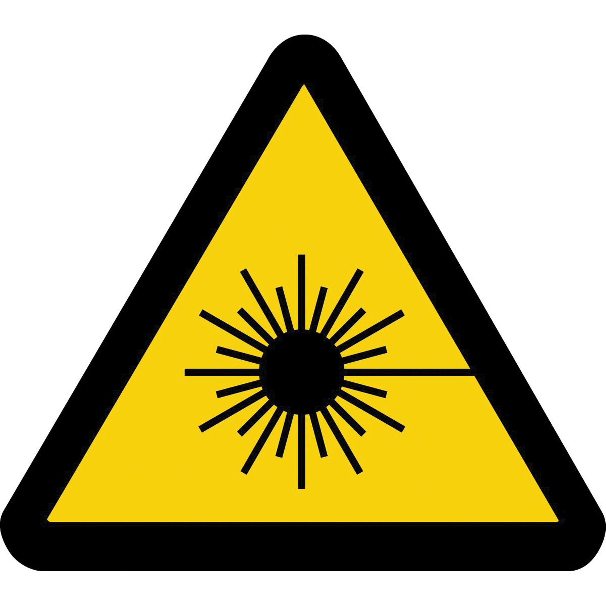 Étiquettes de sécurité avertissement ISO - faisceau laser, 2" x 2", Vinyle, Pictogramme
