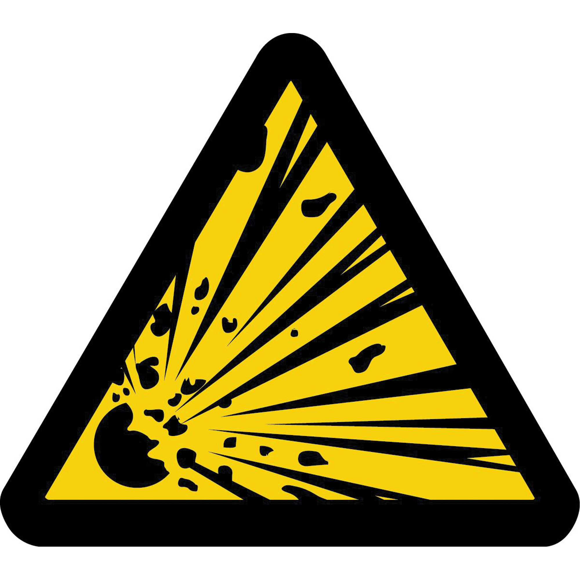 Étiquettes de sécurité avertissement ISO - Matériau explosif, 2" x 2", Vinyle, Pictogramme