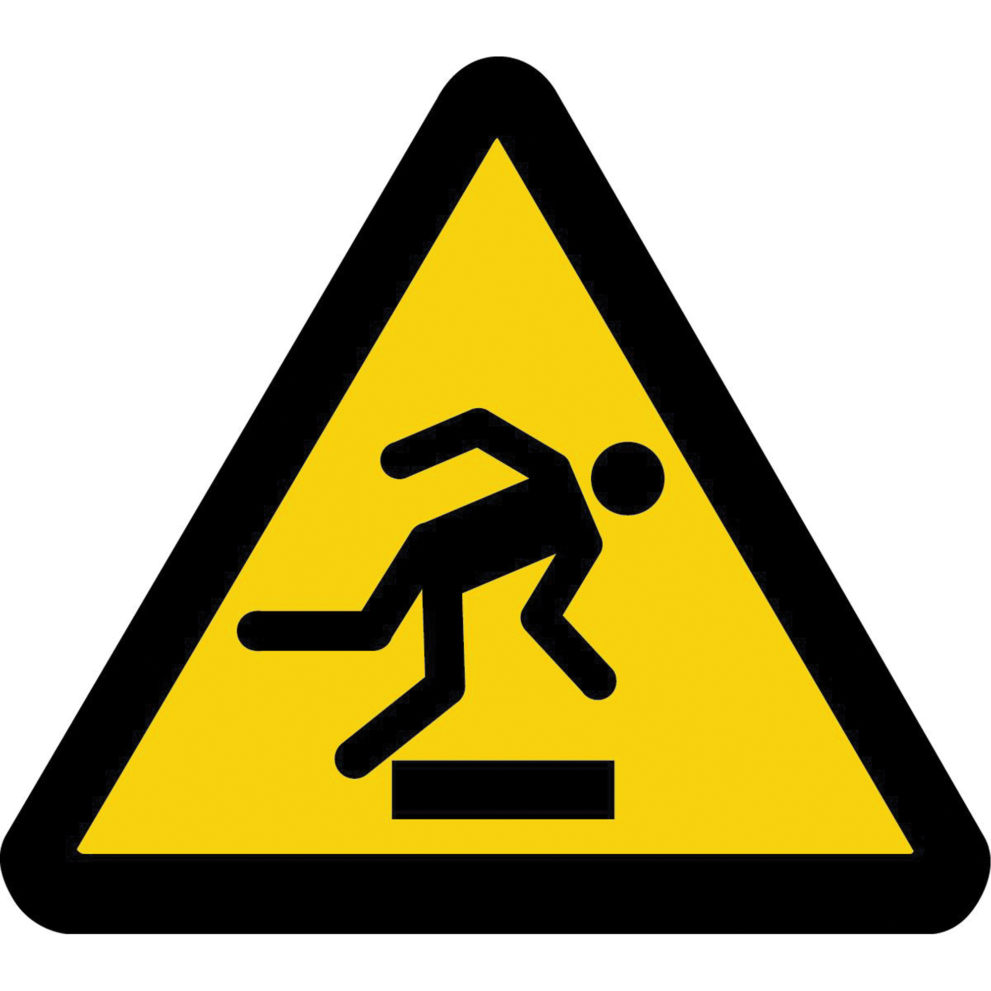 Étiquettes de sécurité avertissement ISO - obstacle au niveau du plancher, Adhésif, Pictogramme