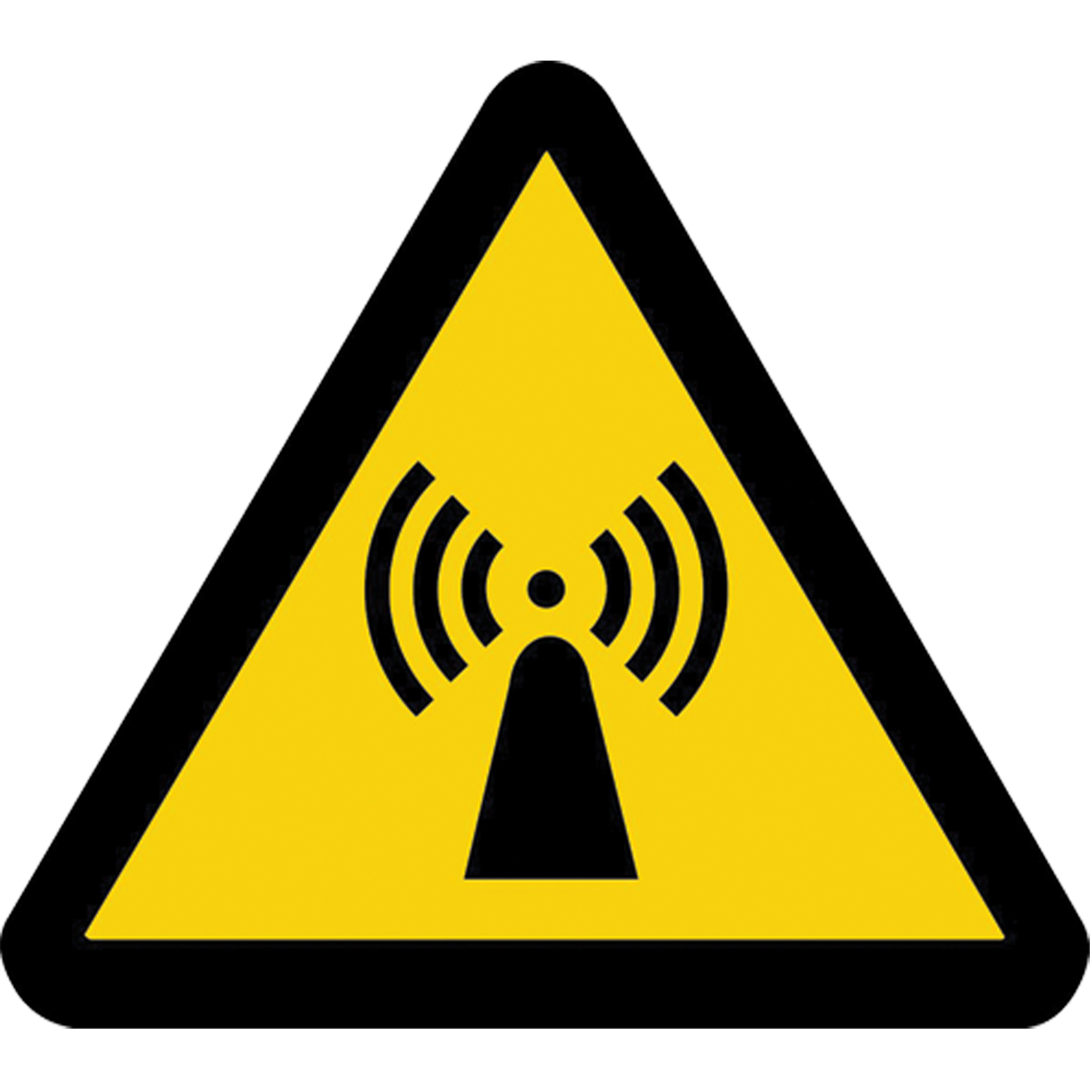 Étiquettes de sécurité avertissement ISO - radiation non-ionisante, 2" x 2", Vinyle, Pictogramme