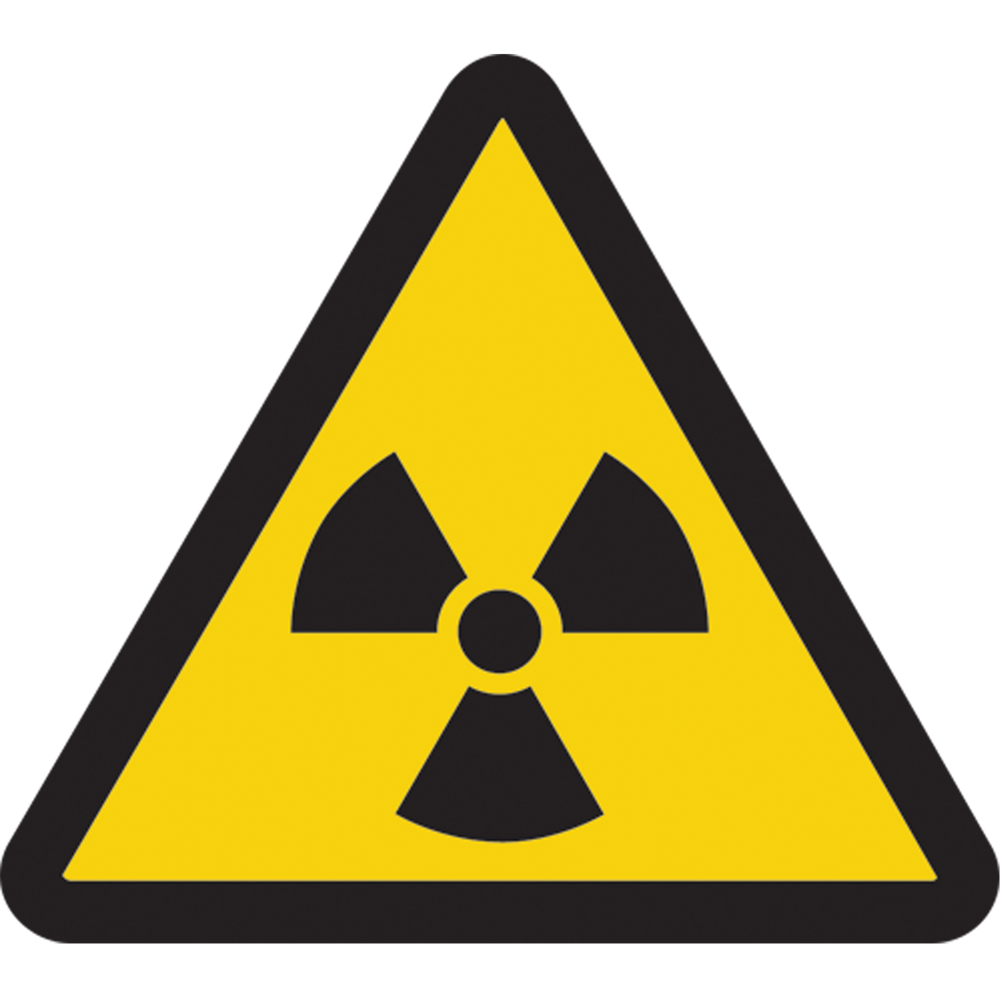 Étiquettes de sécurité avertissement ISO - radioactif, 2" x 2", Vinyle, Pictogramme