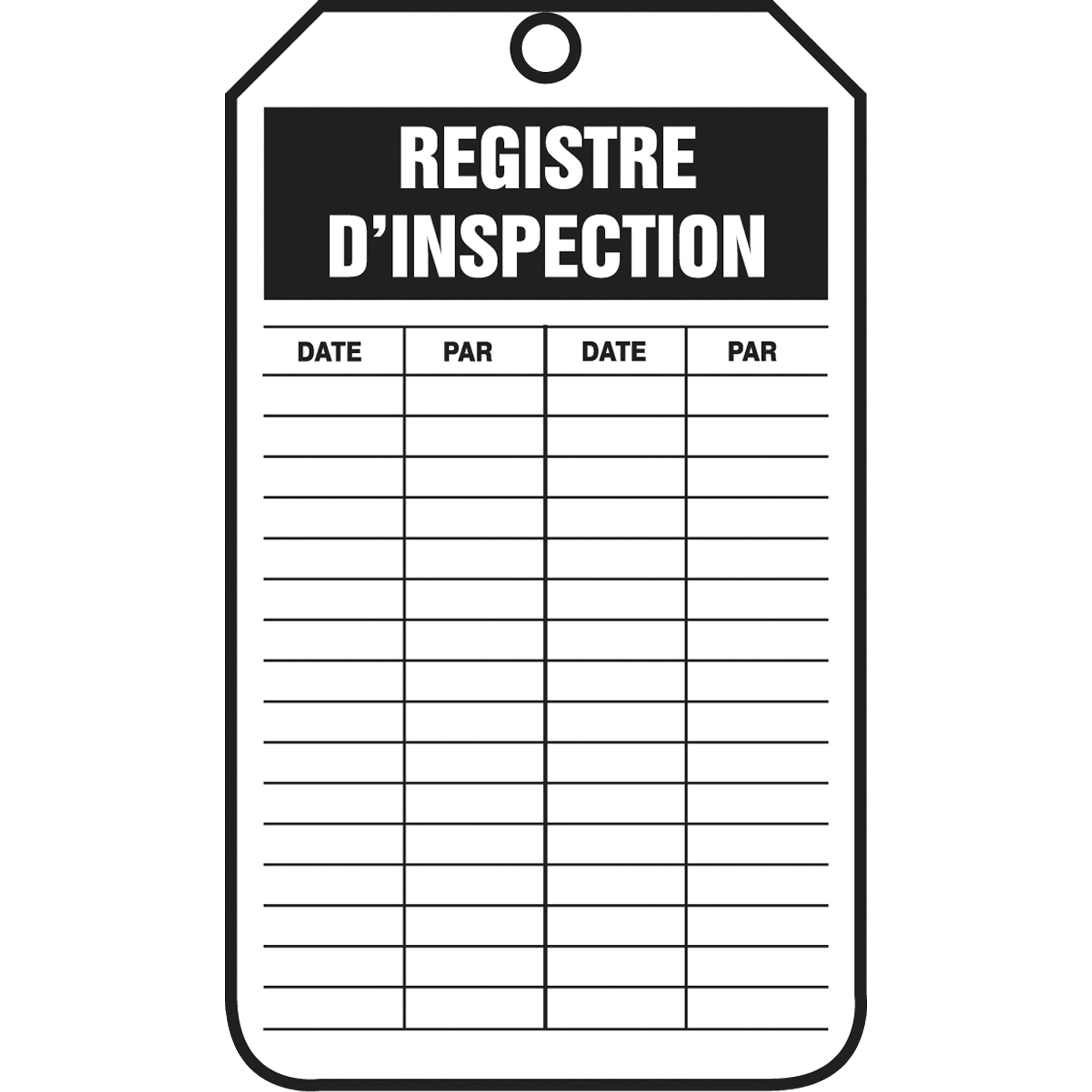 Étiquettes de sécurité d'inspection et de contrôle de l'état de l'équipement, Papier cartonné, 3-1/8" la x 5-7/8" h, Français