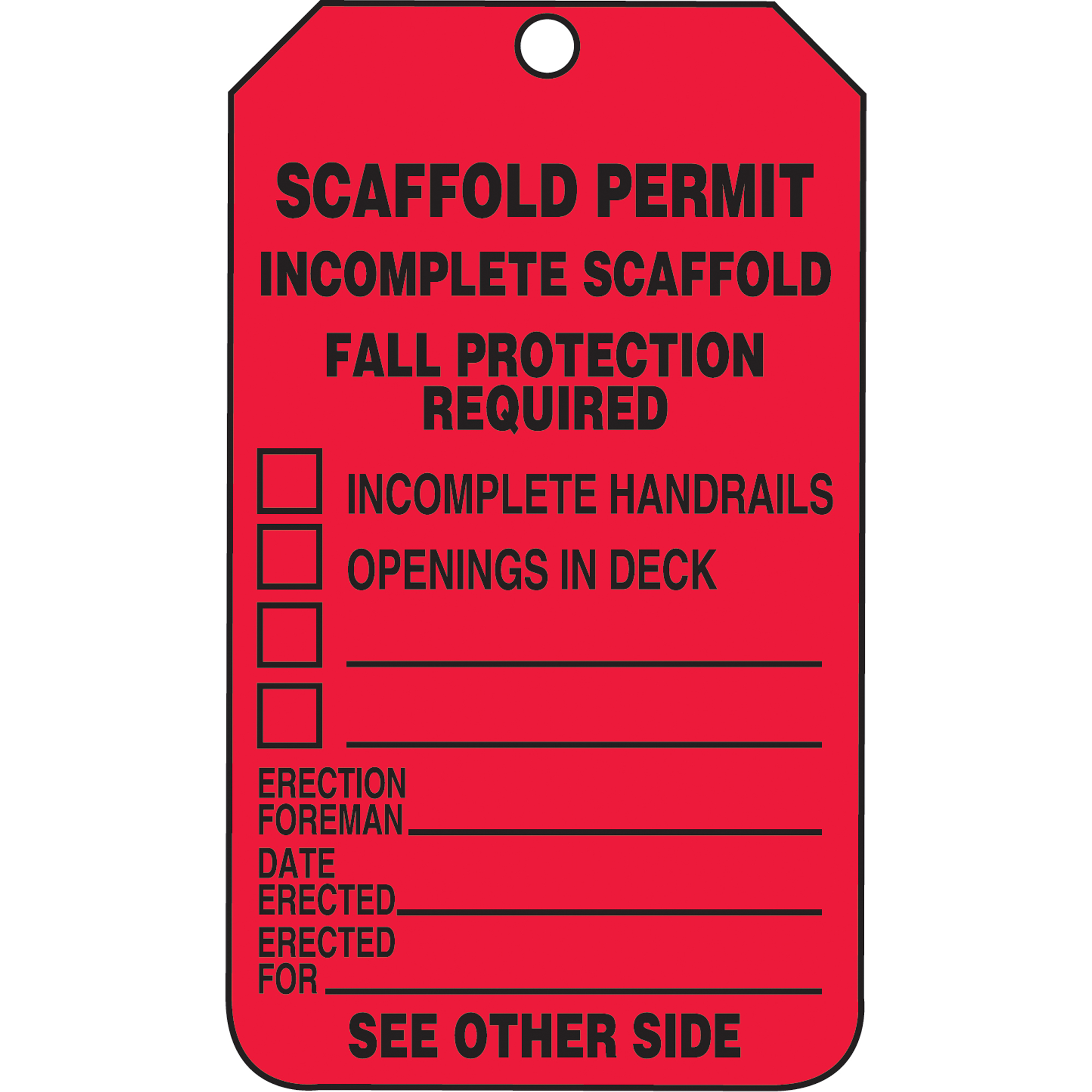 Étiquettes de sécurité d'inspection et de contrôle de l'état de l'équipement, Plastique, 3-3/8" la x 5-7/8" h, Anglais