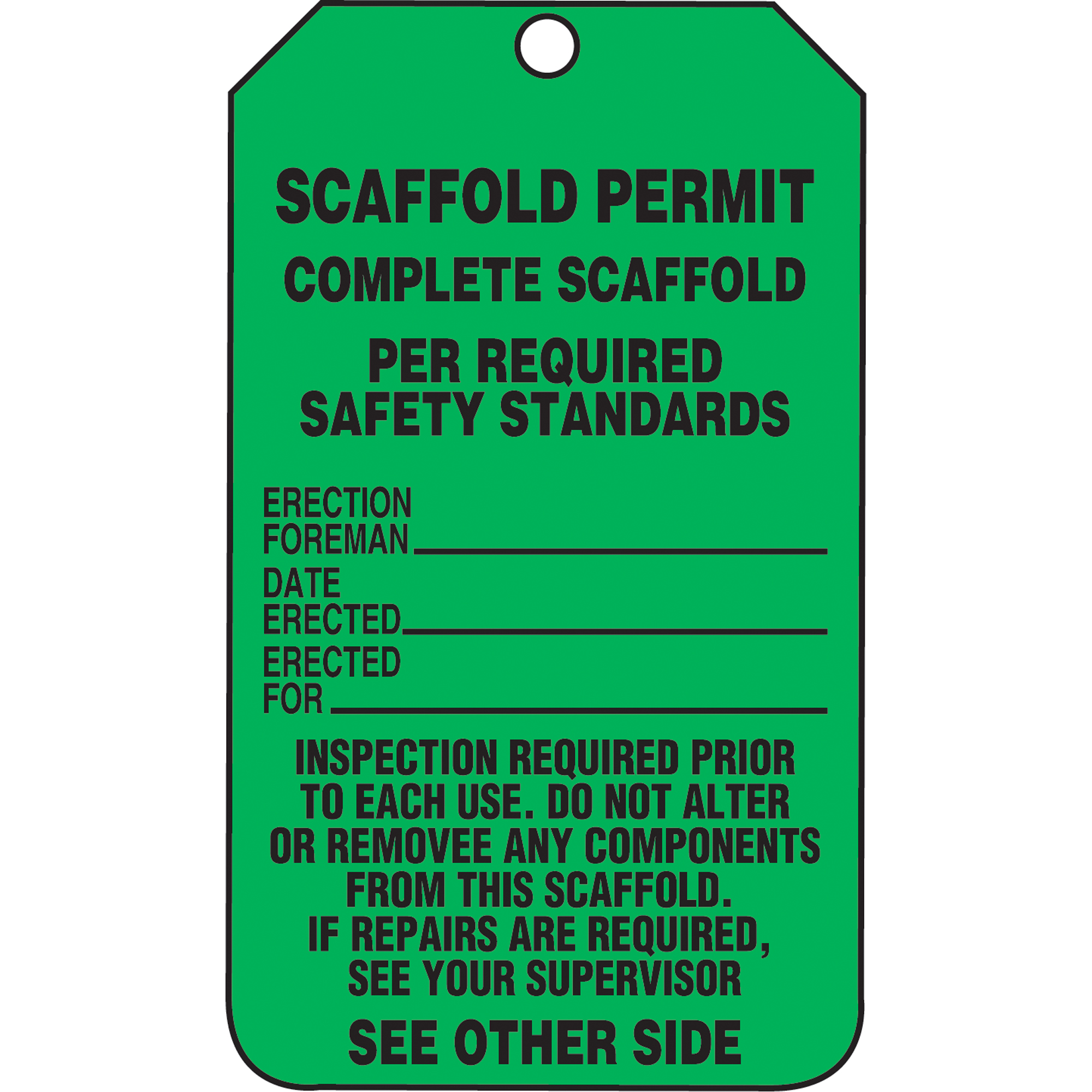 Étiquettes de sécurité d'inspection et de contrôle de l'état de l'équipement, Plastique, 3-3/8" la x 5-7/8" h, Anglais