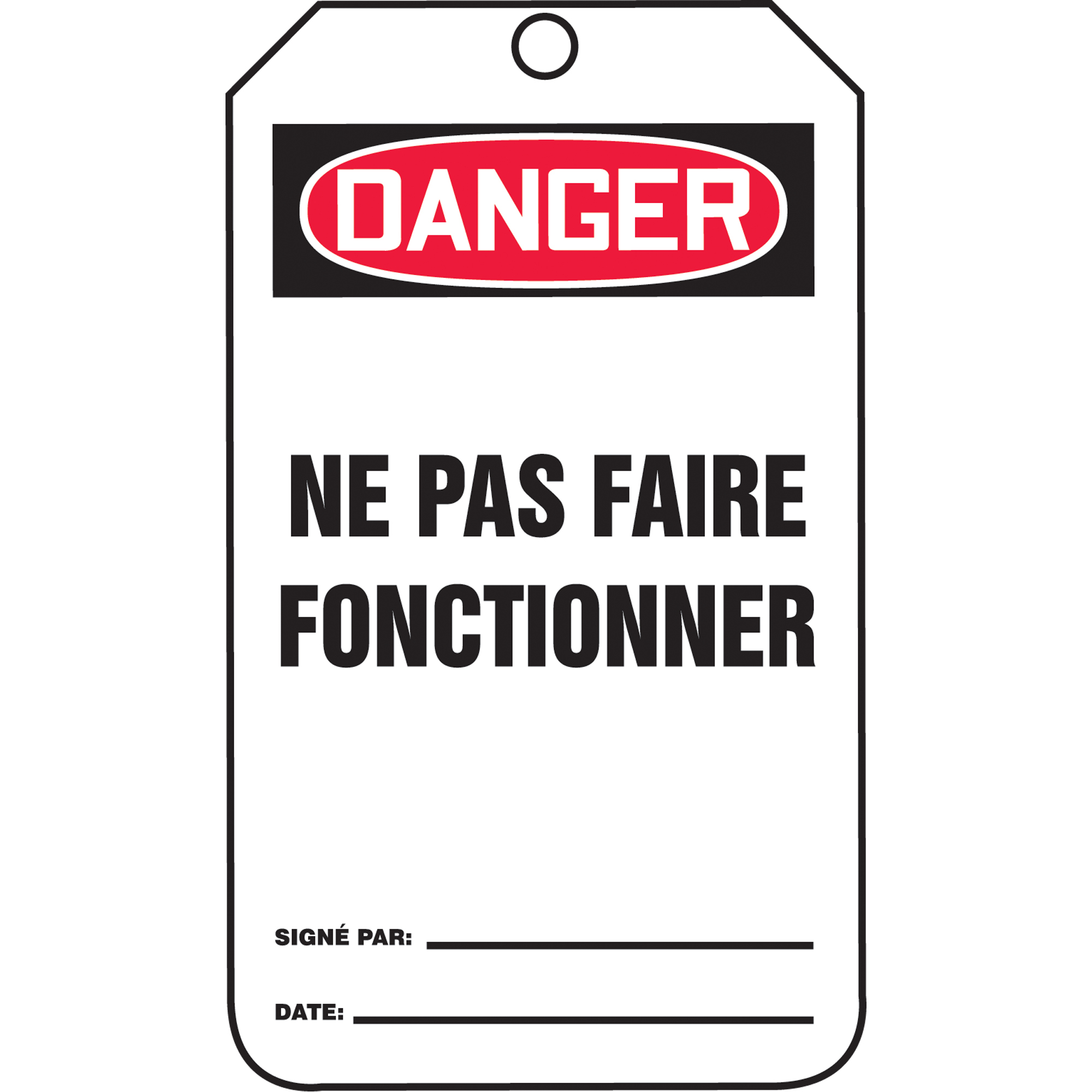 Étiquettes de sécurité en rouleaux, Papier cartonné, 3" la x 6-1/4" h, Français
