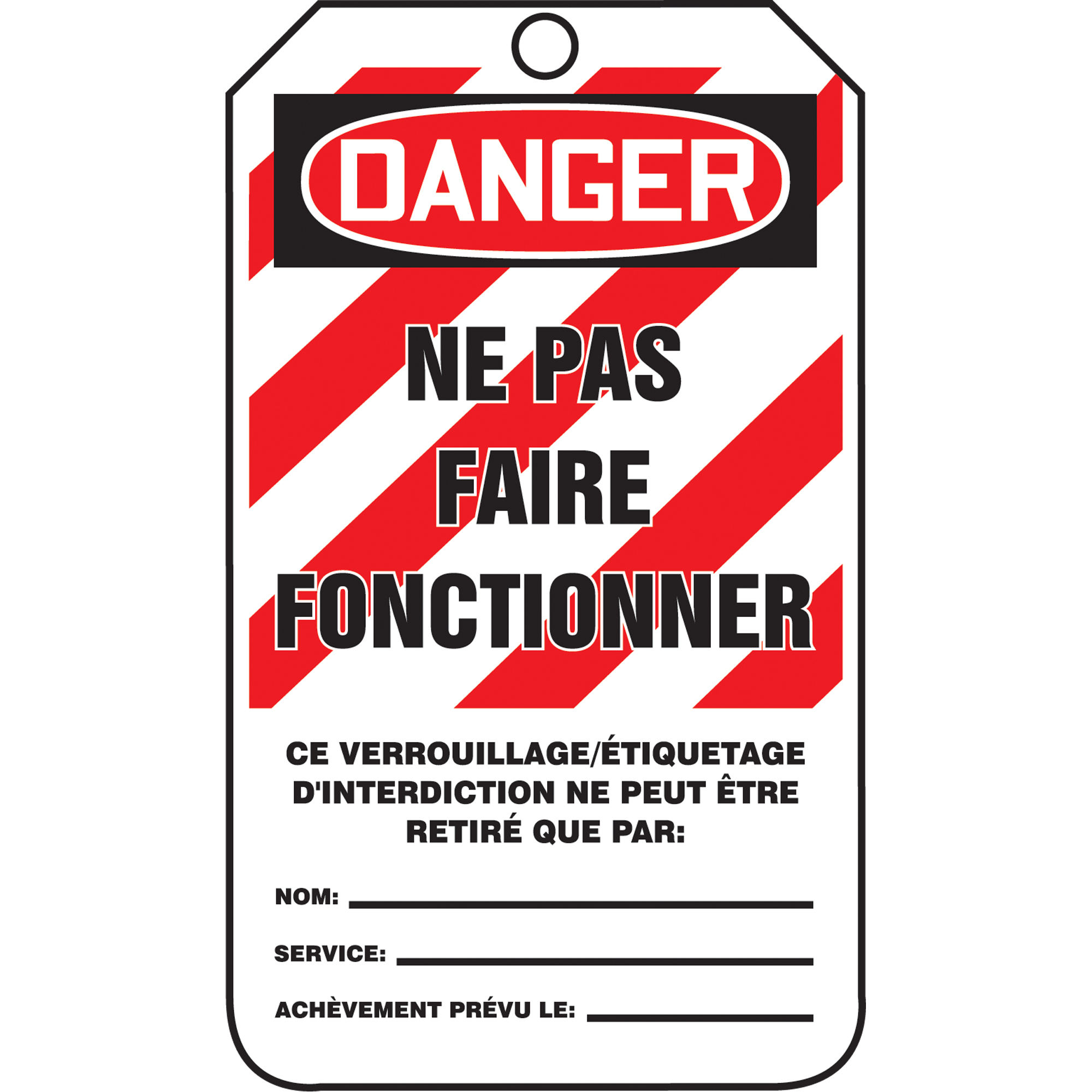 Étiquettes de sécurité en rouleaux, Papier cartonné, 3" la x 6-1/4" h, Français