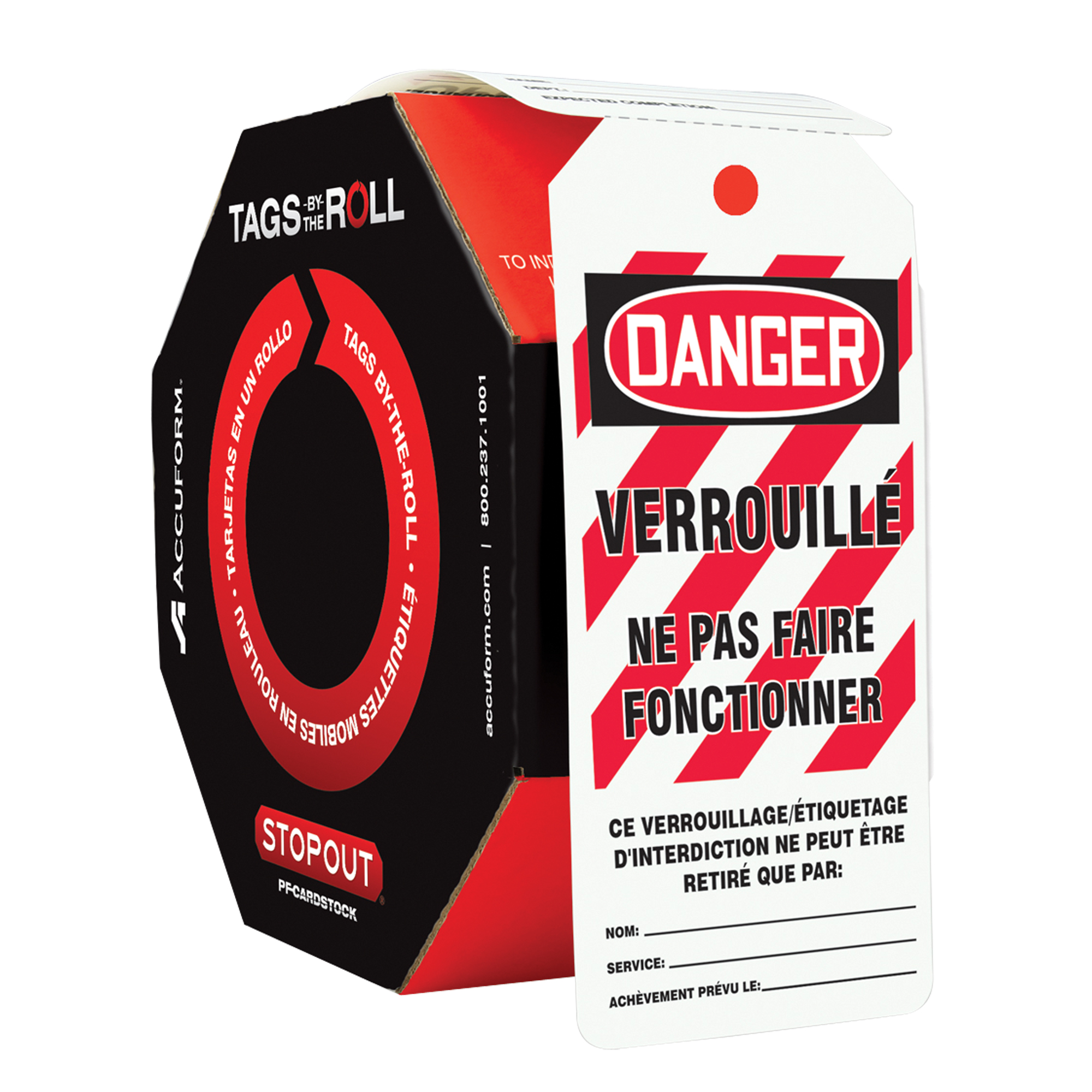 Étiquettes de sécurité en rouleaux, Plastique, 3" la x 6-1/4" h, Français