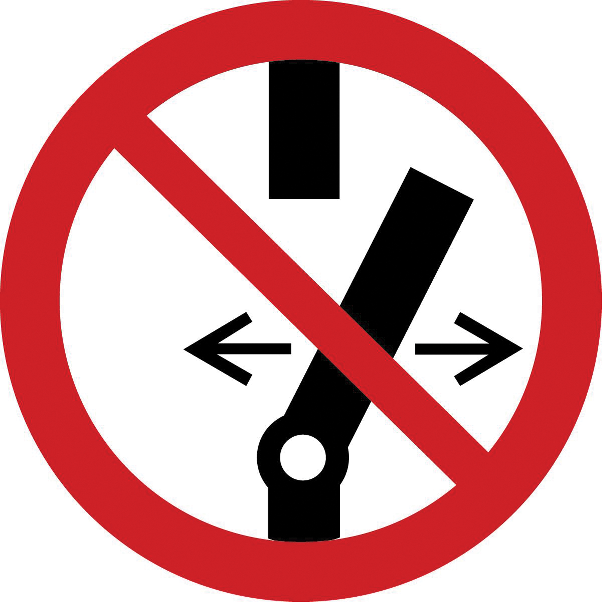 Étiquettes de sécurité ISO interdiction - ne pas modifier l'état du commutateur, 2" x 2", Vinyle, Pictogramme