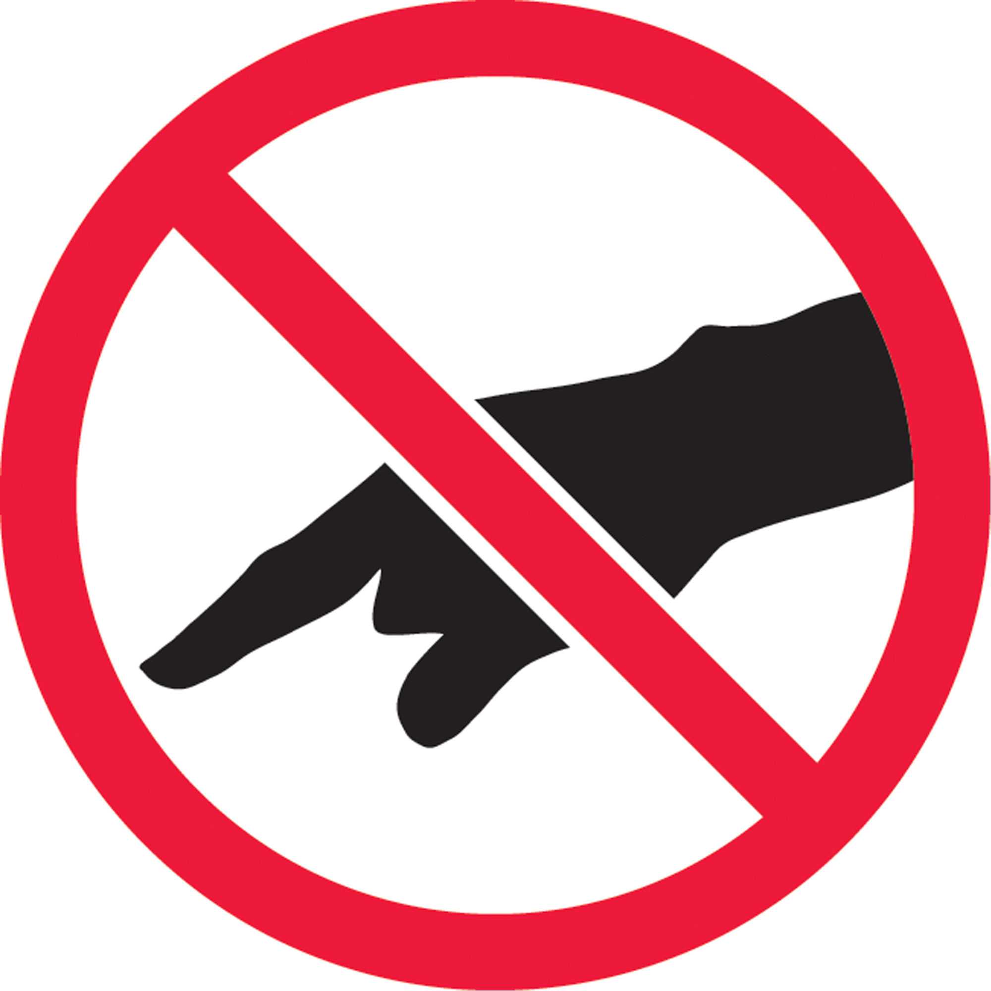Étiquettes de sécurité ISO interdiction - ne pas toucher, 2" x 2", Vinyle, Pictogramme