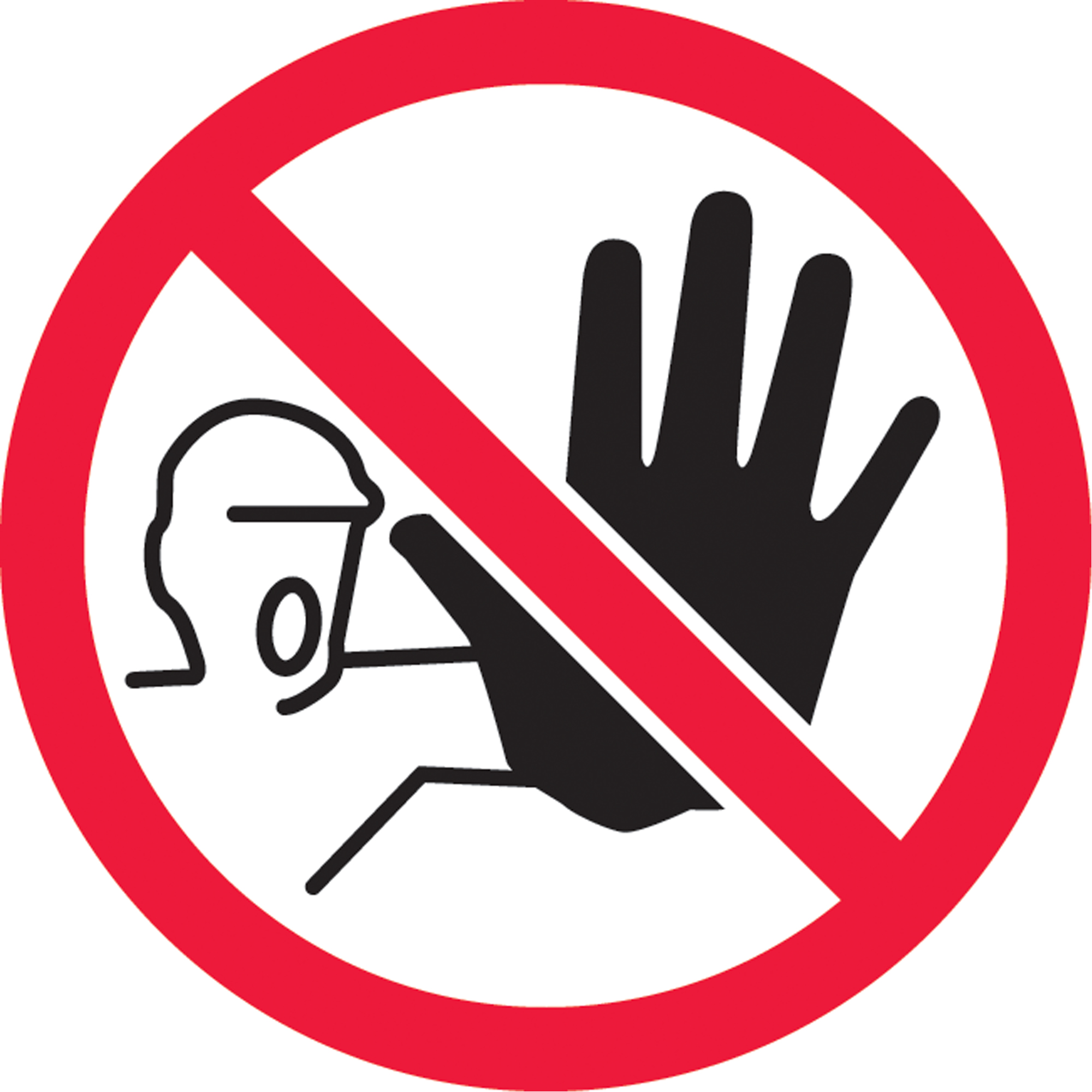 Étiquettes de sécurité ISO interdiction - non accessible, 2" x 2", Vinyle, Pictogramme