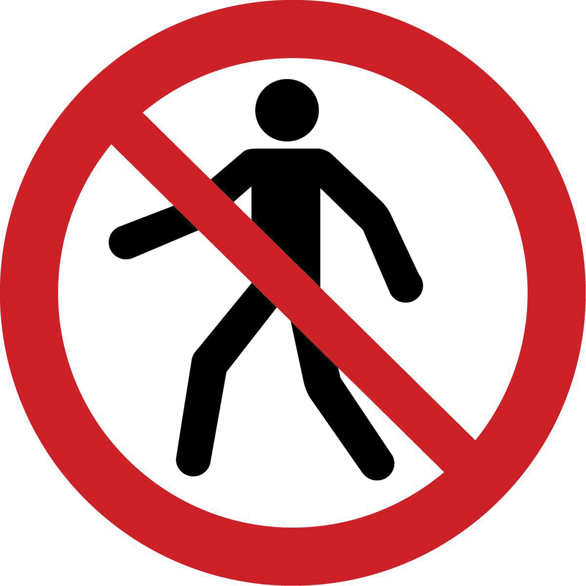 Étiquettes de sécurité ISO interdiction - passage interdit, 2" x 2", Vinyle, Pictogramme