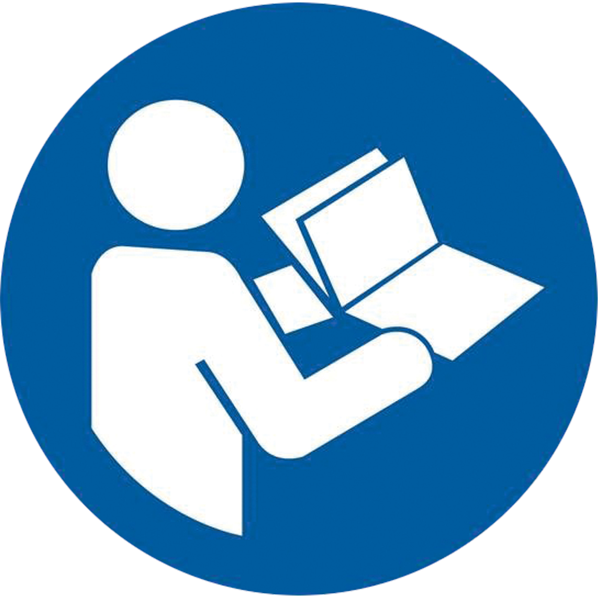 Étiquettes de sécurité ISO - Obligation de consulter le manuel technique pour la procédure adéquate, 2" x 2", Vinyle, Pictogramme