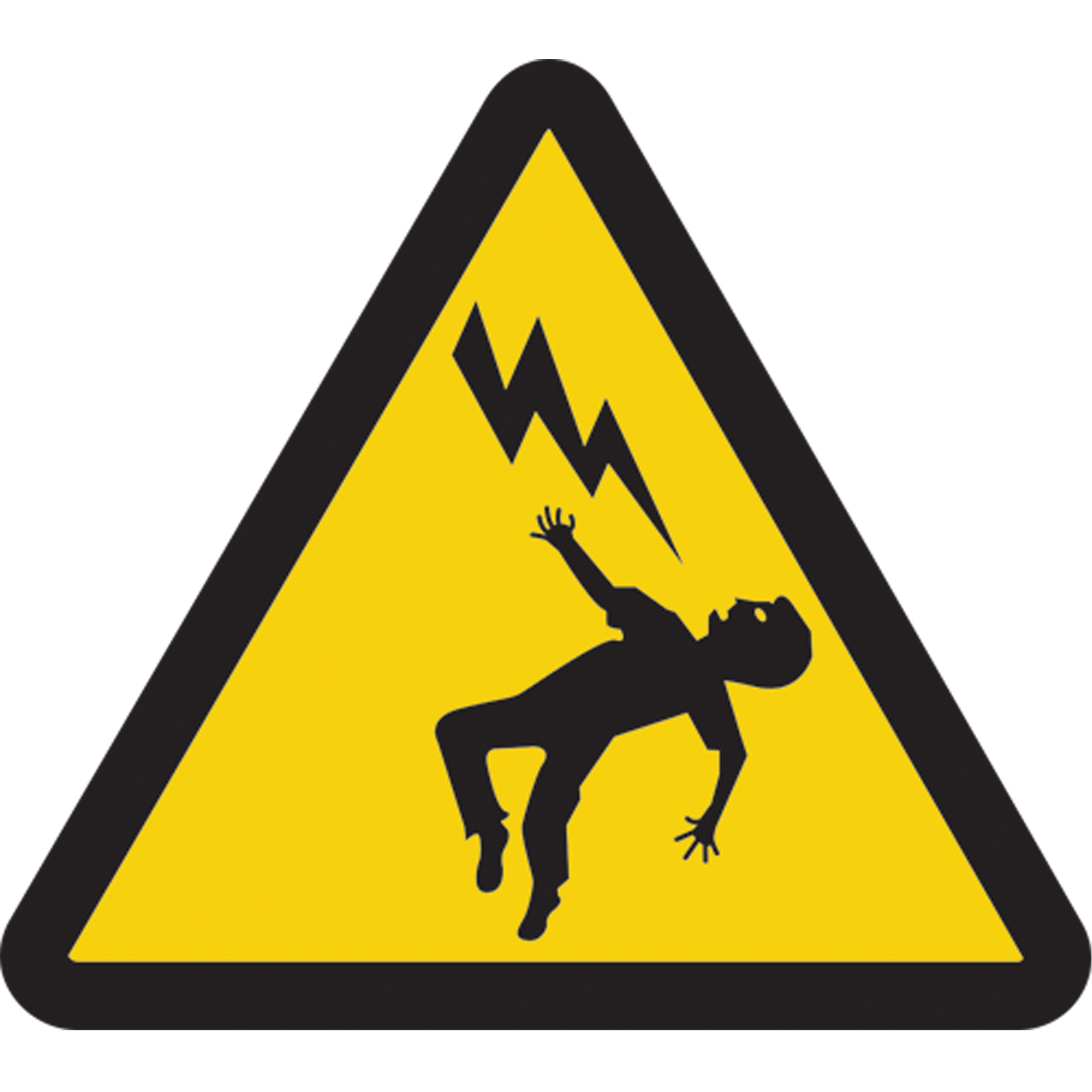 Étiquettes de sécurité ISO obligatoire - décharge de tension, 2" x 2", Vinyle, Pictogramme