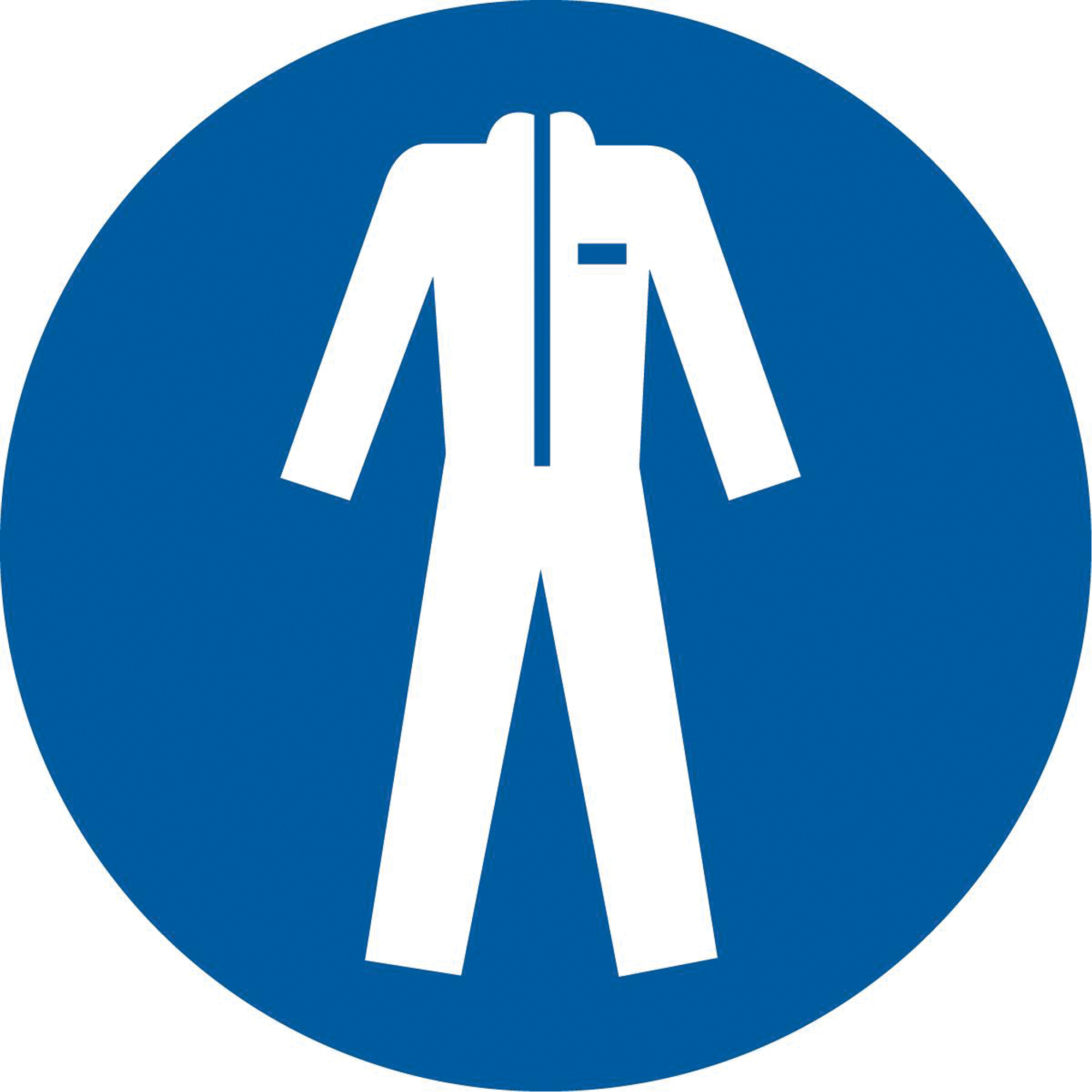 Étiquettes de sécurité ISO obligatoire - portez des vêtements de protection, 2" x 2", Vinyle, Pictogramme