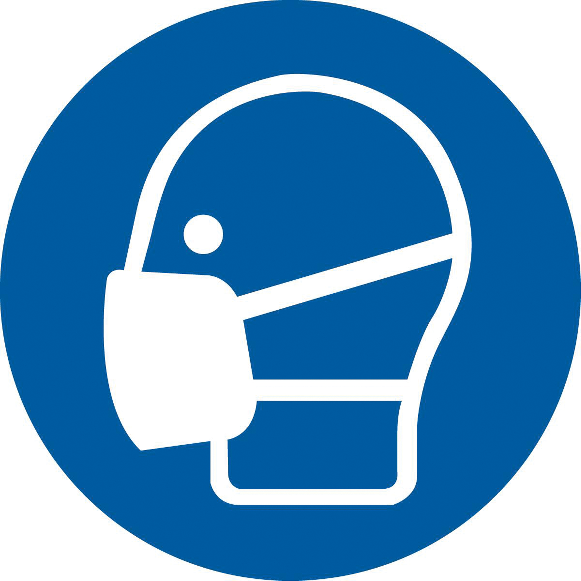 Étiquettes de sécurité ISO obligatoire - portez un masque, 2" x 2", Vinyle, Pictogramme