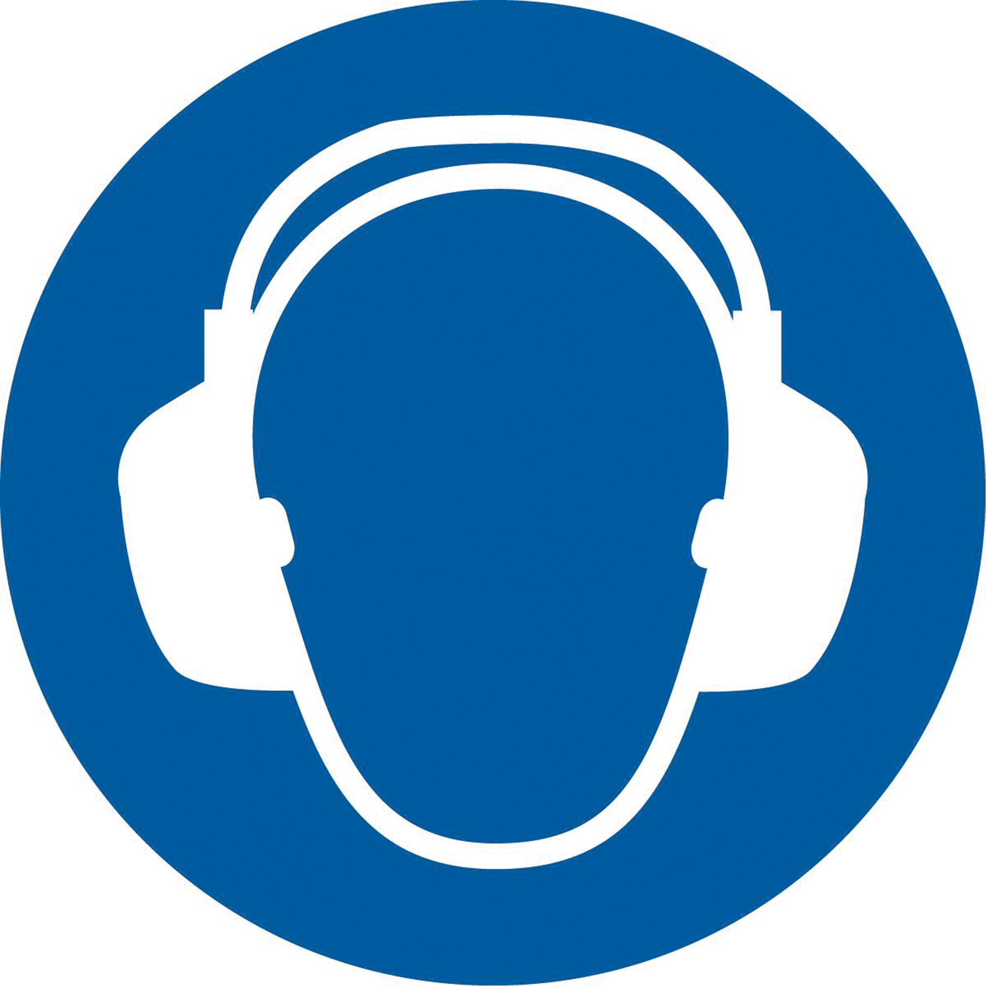 Étiquettes de sécurité ISO obligatoire - portez une protection auditive, 2" x 2", Vinyle, Pictogramme