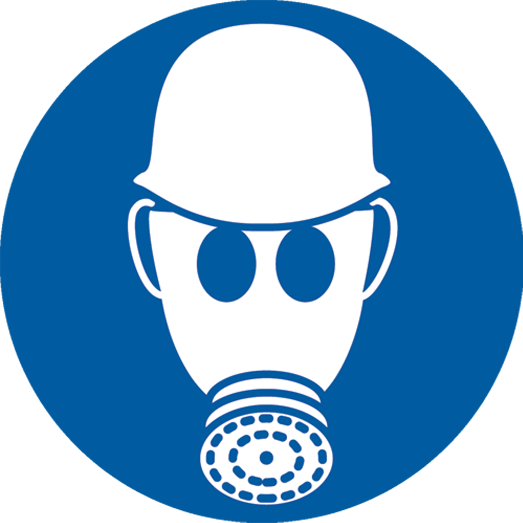 Étiquettes de sécurité ISO obligatoire - portez une protection de la tête & respiratoire, 2" x 2", Vinyle, Pictogramme