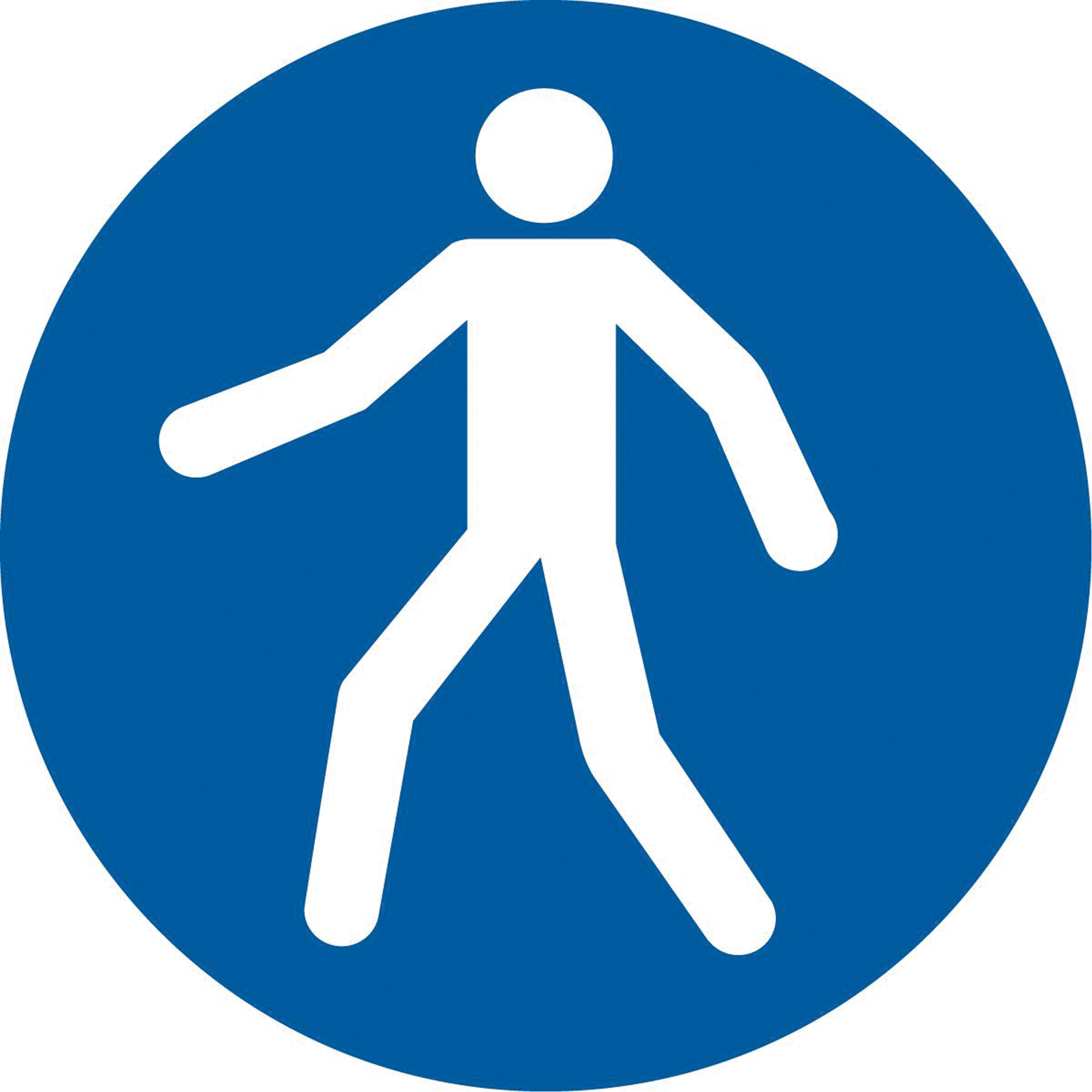 Étiquettes de sécurité ISO obligatoire - utilisez ce passage, 2" x 2", Vinyle, Pictogramme