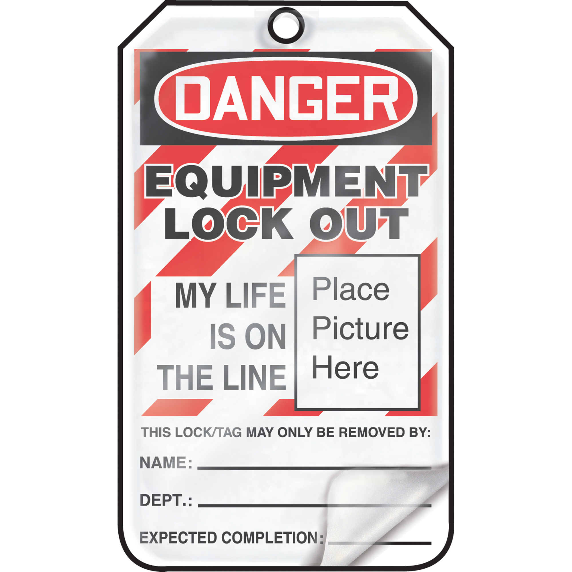 Étiquettes de verrouillage, Plastique, 3-3/8" la x 5-7/8" h, Anglais