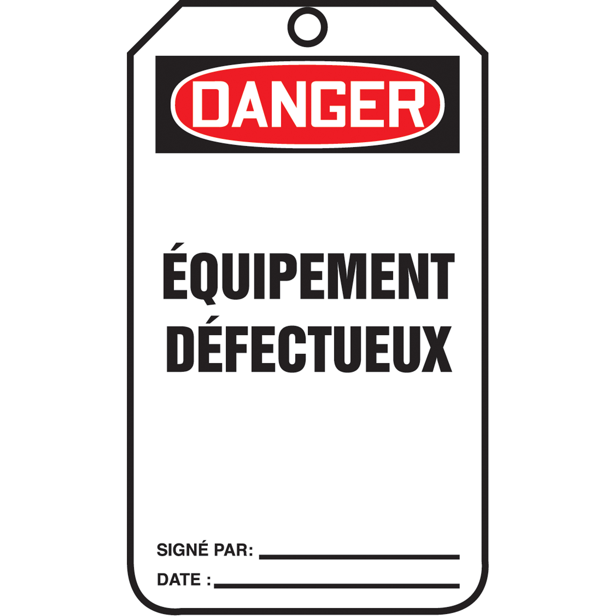 Étiquettes de verrouillage, Plastique, 3-3/8" la x 5-7/8" h, Français