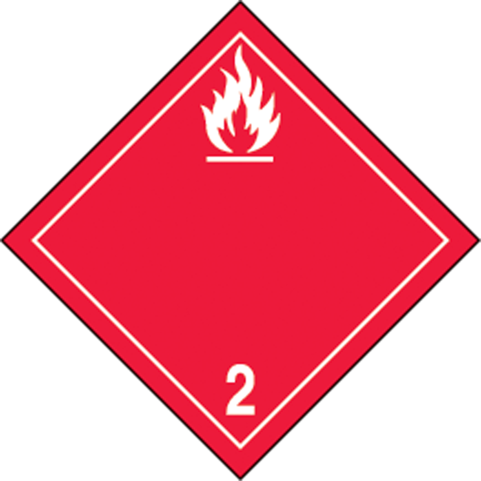 Étiquettes d'expédition TMD, Classe 2,1, Gaz inflammables, Papier