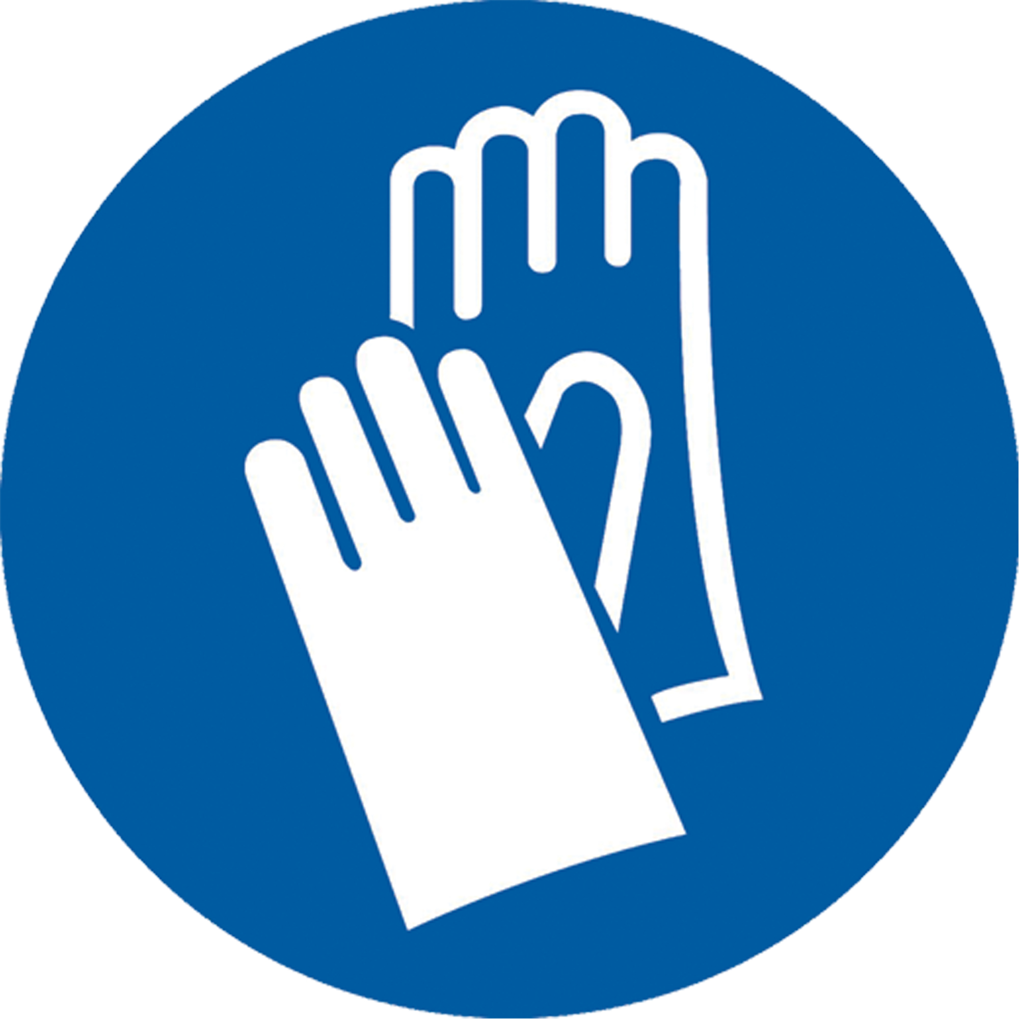Étiquettes EPI avec pictogramme de gants, Vinyle, Rouleau, 2" lo x 2" la