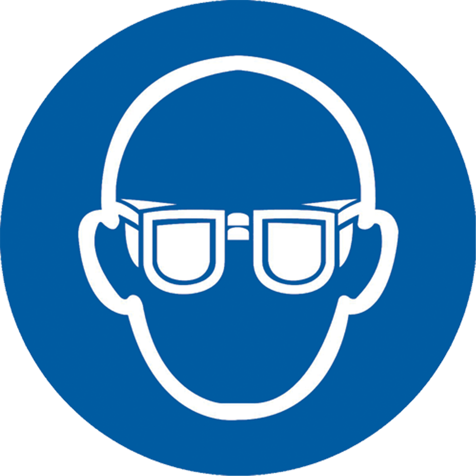 Étiquettes EPI avec pictogramme de lunettes de sécurité, Vinyle, Rouleau, 2" lo x 2" la