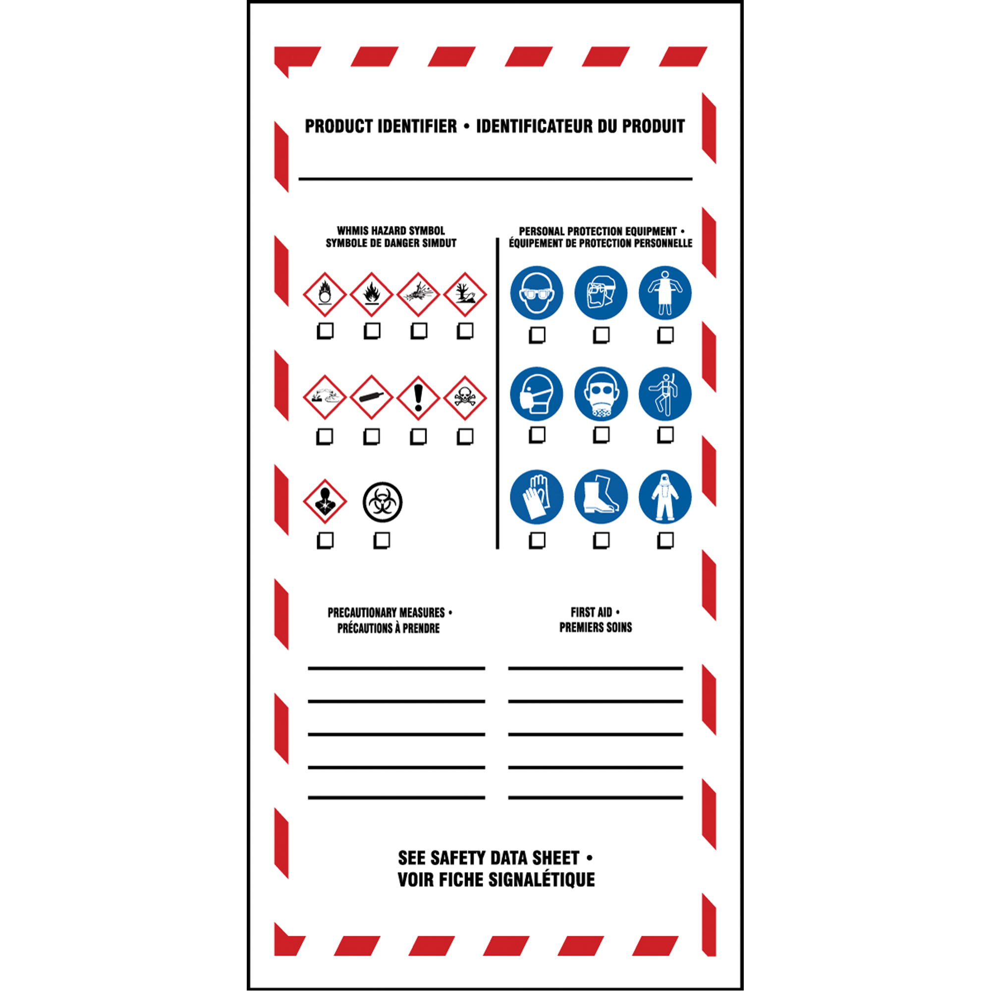 Étiquettes OTS SGH, Vinyle, Feuille, 4" lo x 2" la