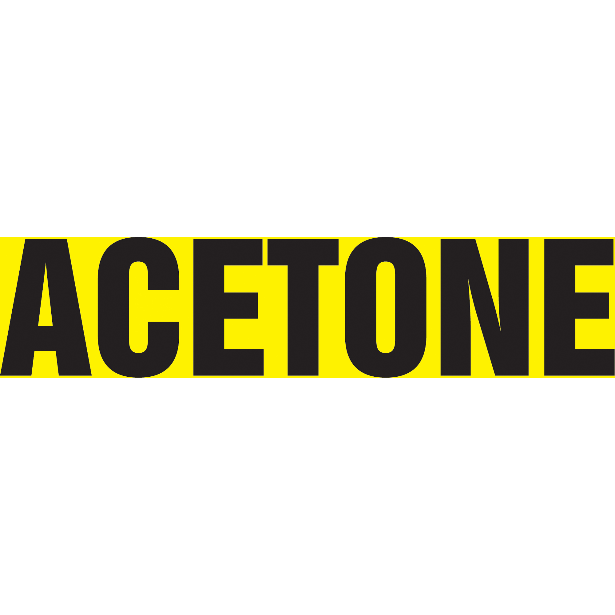 Marqueur de tuyau "Acetone", Autocollant, 1-1/2" h x 8" la, Noir sur jaune
