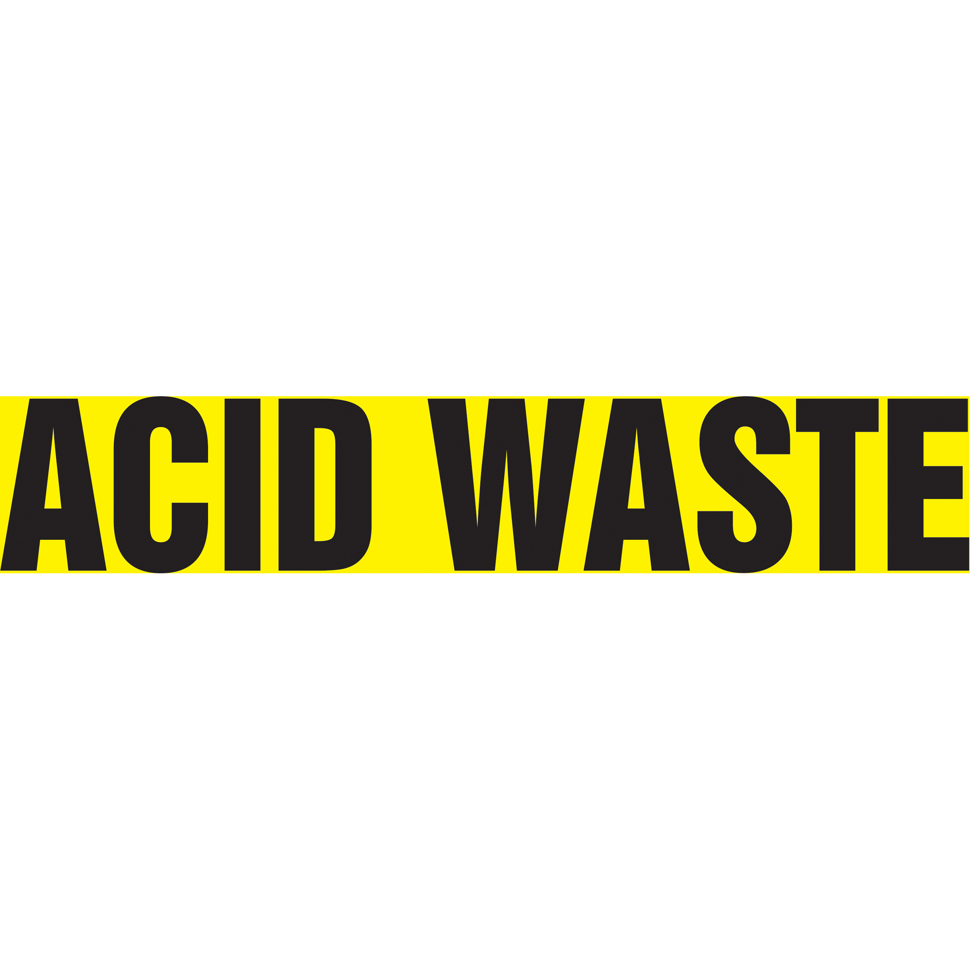 Marqueur de tuyau "Acid Waste" Snap TiteMC, À pression, 14" h x 12" la, Noir sur jaune