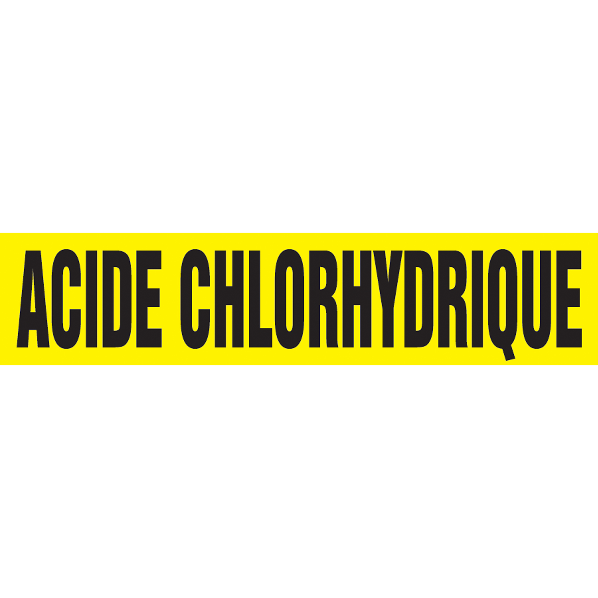 Marqueur de tuyau "Acide Chlorhydrique" Snap TiteMC, À pression, 14" h x 12" la, Noir sur jaune