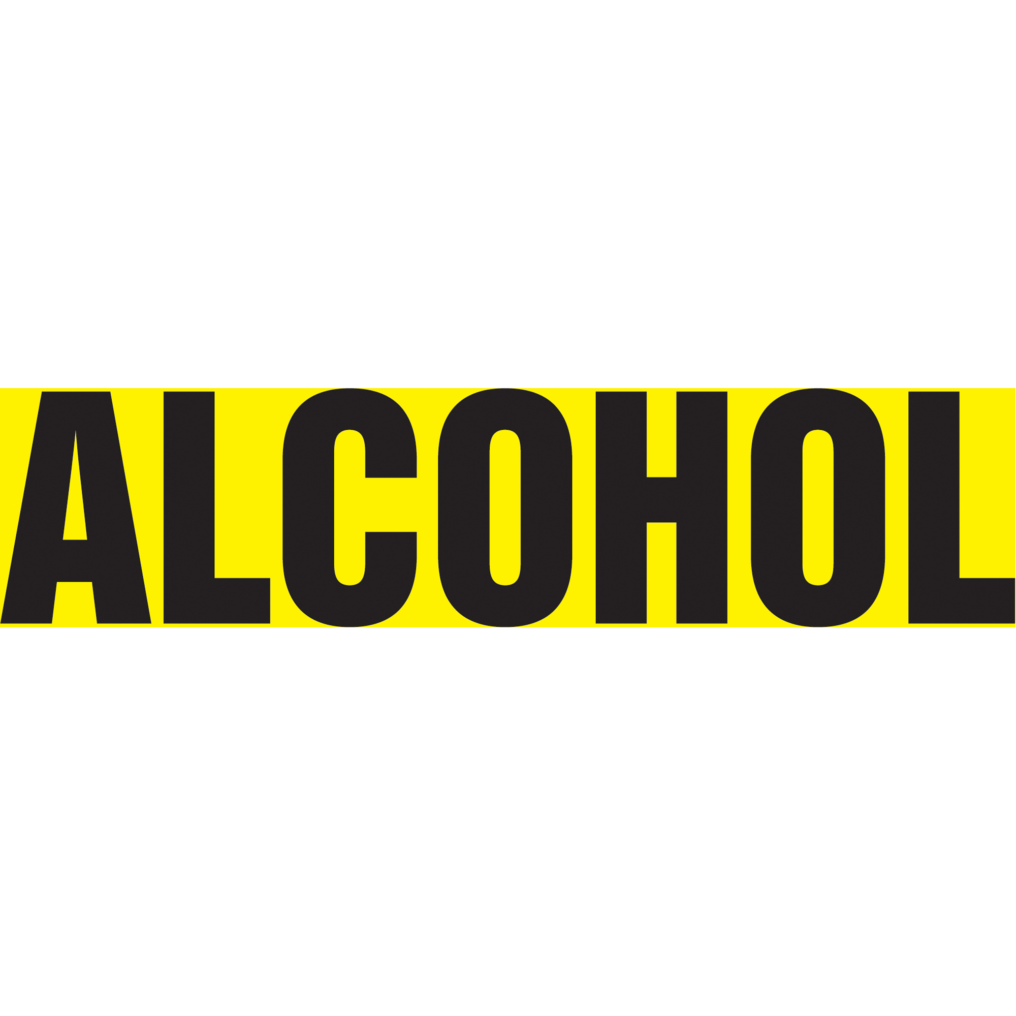 Marqueur de tuyau "Alcohol" Snap TiteMC, À pression, 9" h x 8" la, Noir sur jaune