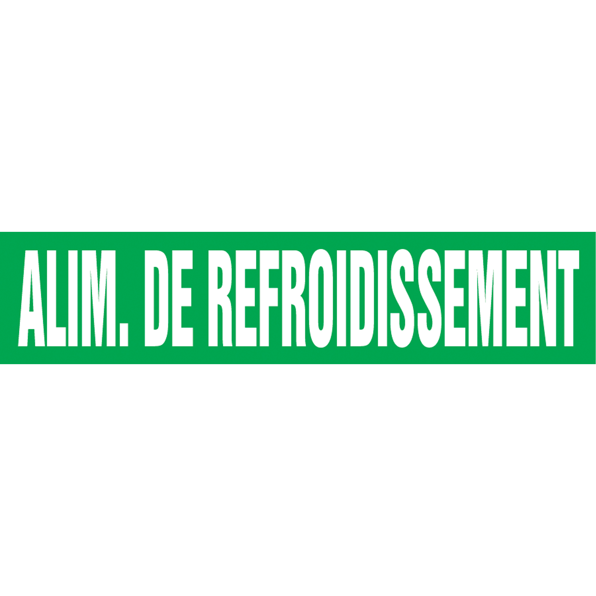 Marqueur de tuyau "Alim. De Refroidissement" Snap TiteMC, À pression, 14" h x 12" la, Blanc/vert