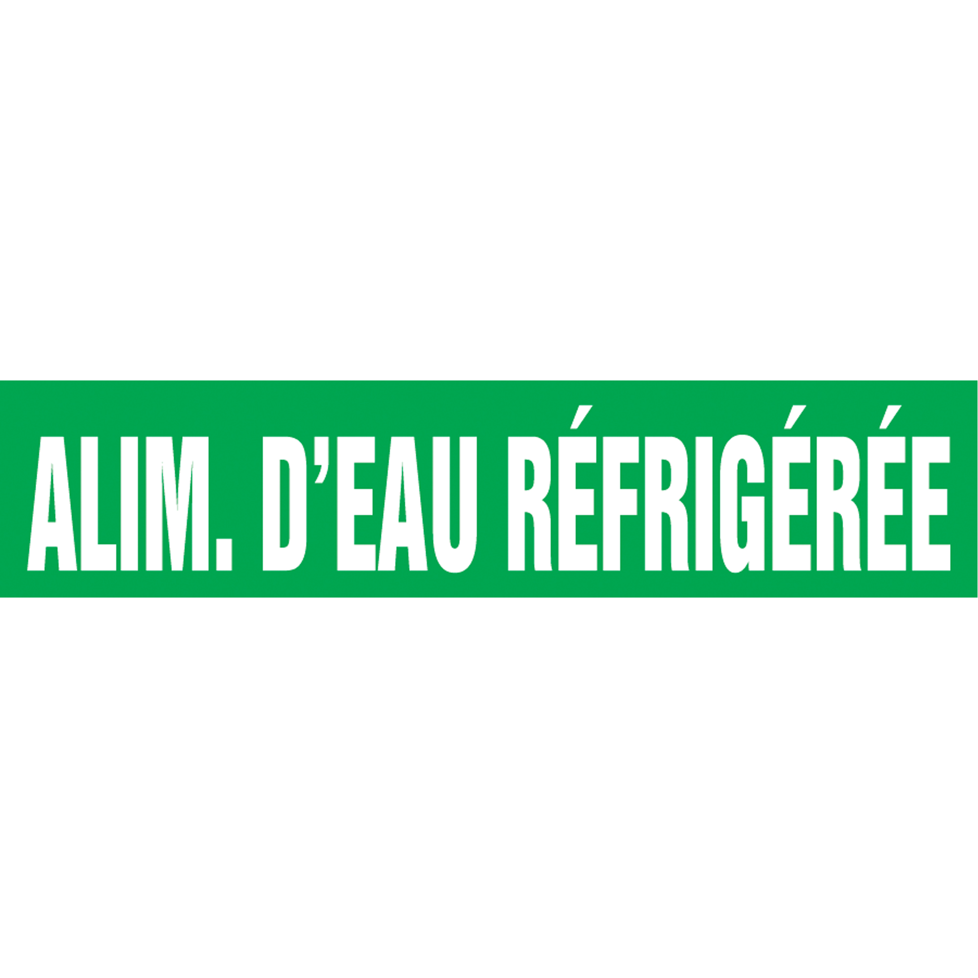 Marqueur de tuyau "Alim. d'Eau Réfrigérée" Snap TiteMC, À pression, 14" h x 12" la, Blanc/vert