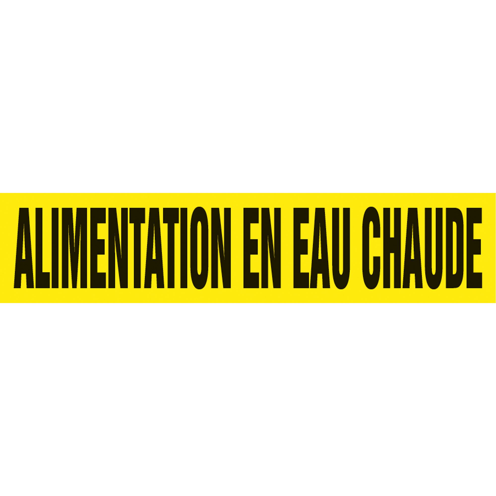 Marqueur de tuyau "Alimentation en Eau Chaude" Snap TiteMC, À pression, 14" h x 12" la, Noir sur jaune