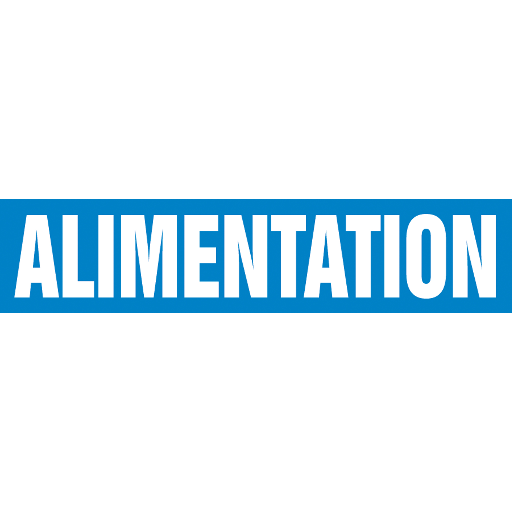 Marqueur de tuyau "Alimentation" Snap TiteMC, À pression, 14" h x 12" la, Blanc/bleu