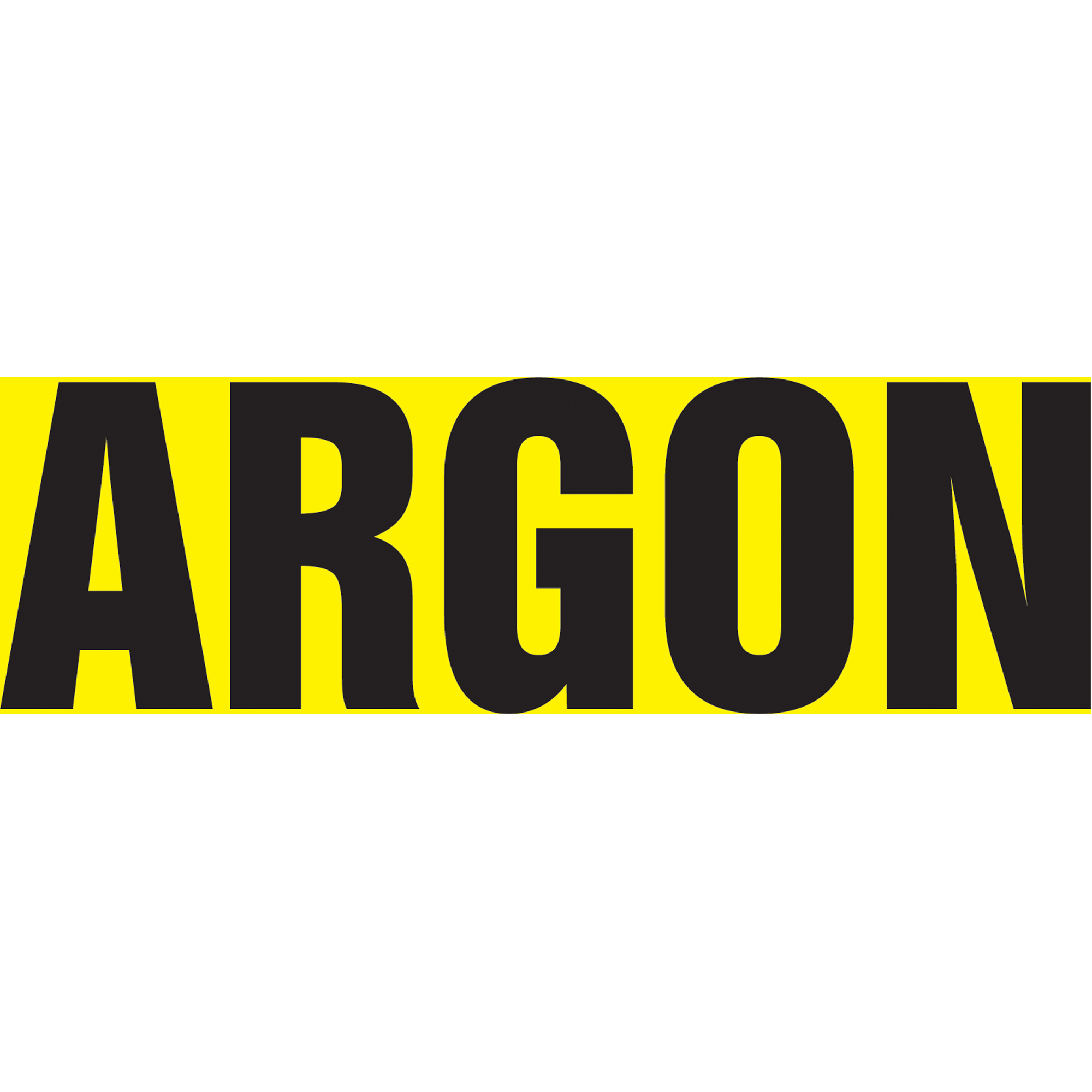 Marqueur de tuyau "Argon", Autocollant, 1-1/2" h x 8" la, Noir sur jaune
