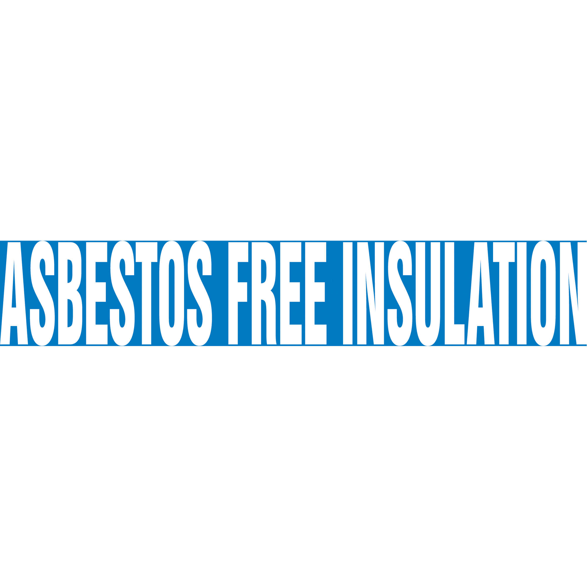 Marqueur de tuyau "Asbestos Free Insulation" Snap TiteMC, À pression, 14" h x 12" la, Blanc/bleu
