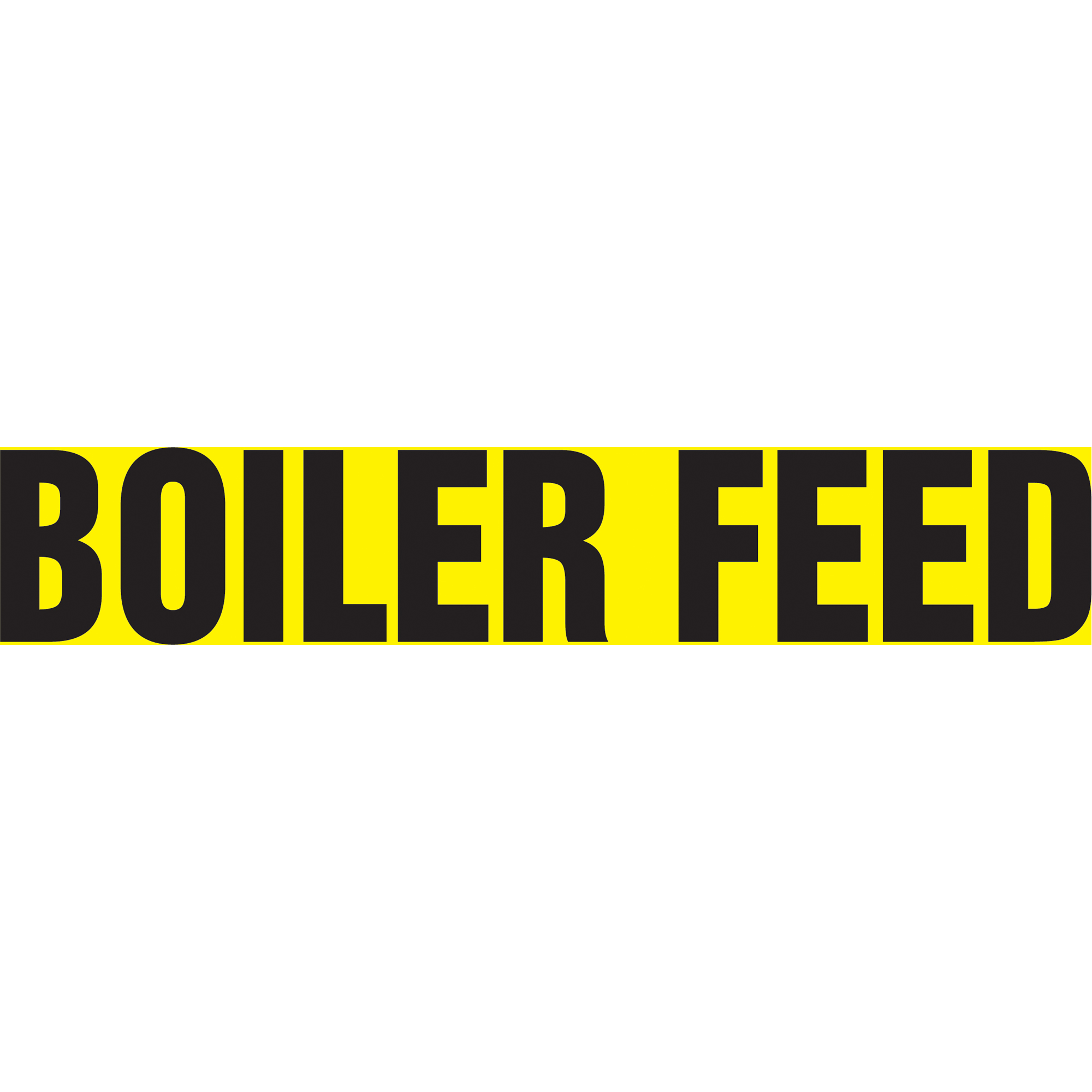 Marqueur de tuyau "Boiler Feed", Autocollant, 1-1/2" h x 8" la, Noir sur jaune